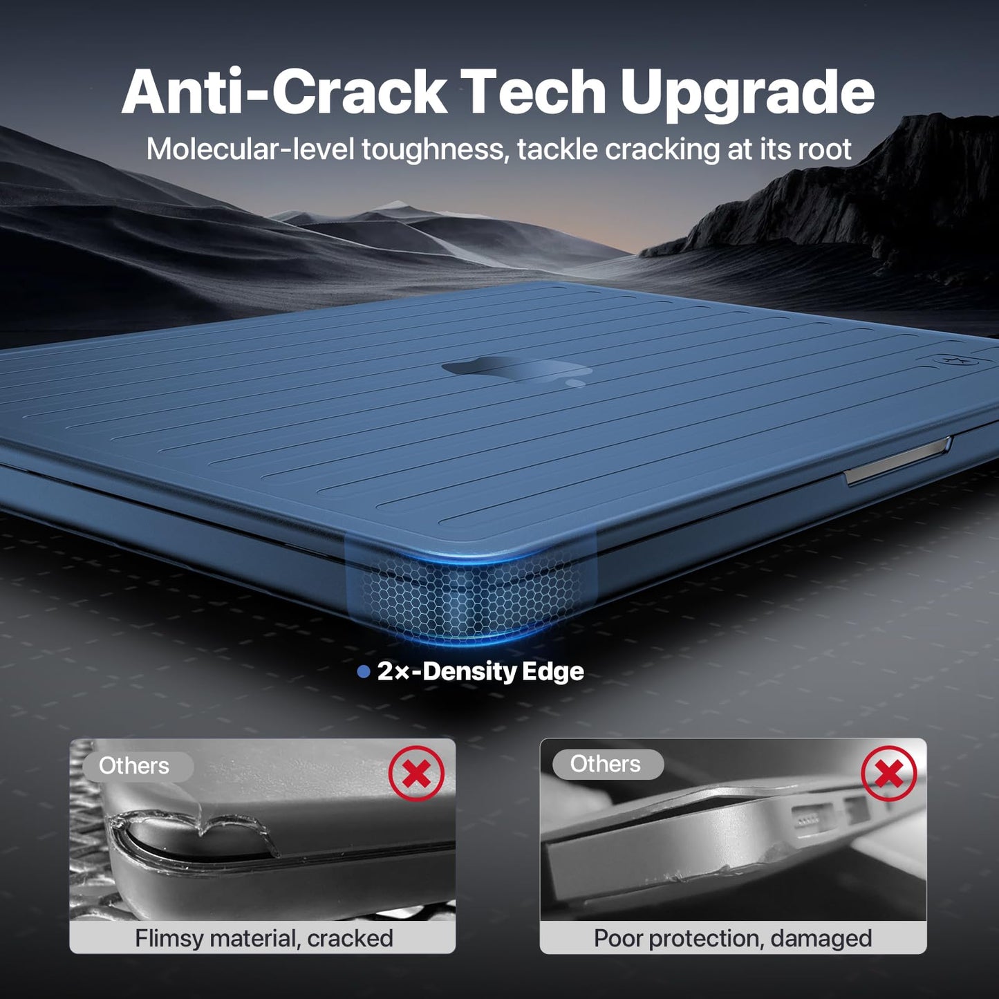 Soonjet TravelArmor for MacBook Pro 14 inch Case | M5 M4 M3 M2 M1 Pro/Max 2026 2025-2021 | Anti-Crack Tech | 360° Defense Upgrade | Hard Shell Laptop Cover | Midnight Clear