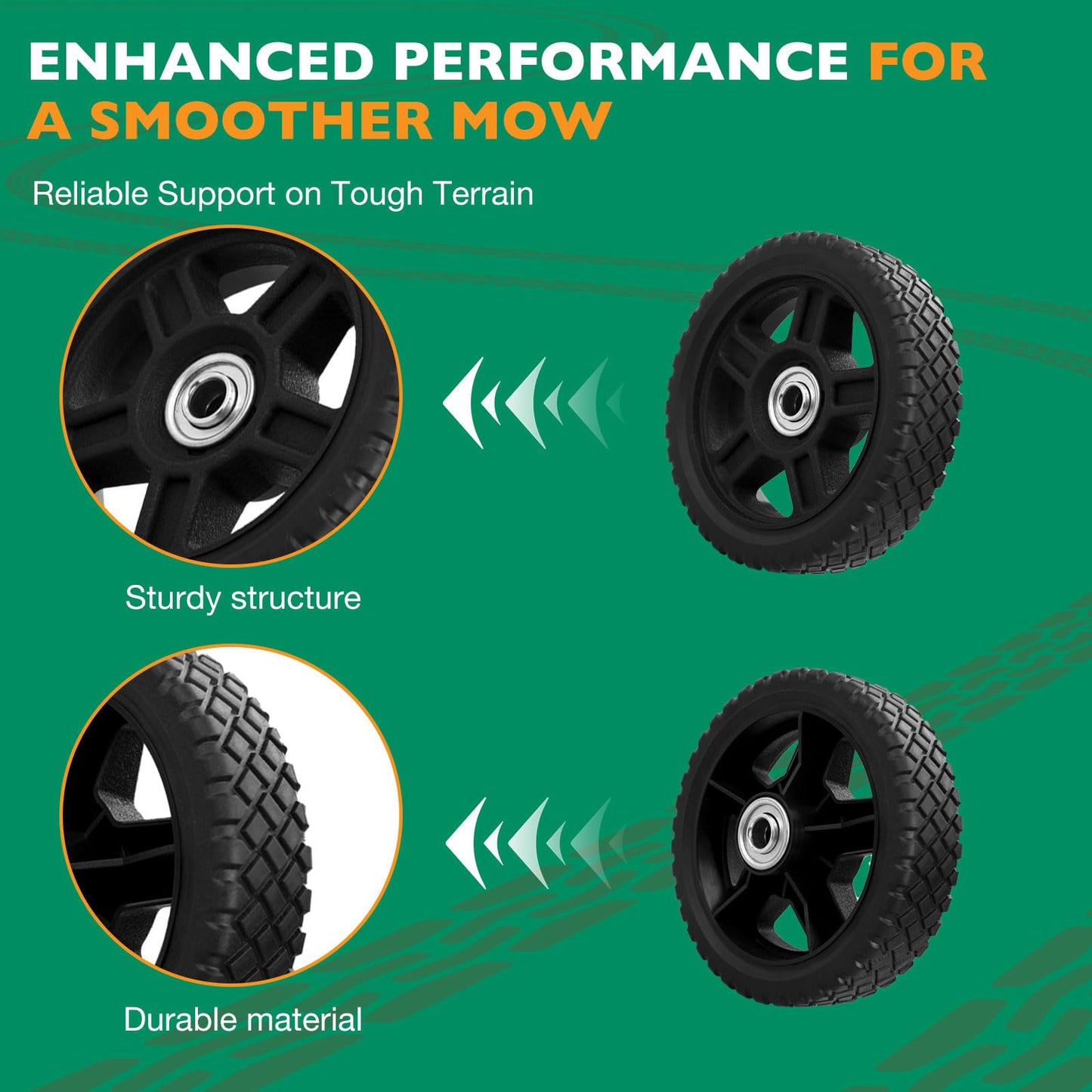 HQPASFY 12 Inch Lawn Mower Wheels 2 Pack 12" Push Lawn Mower Wheels with Bolts & Nuts kits Fits Most Standard push Lawn Mowers (12"×1.75")