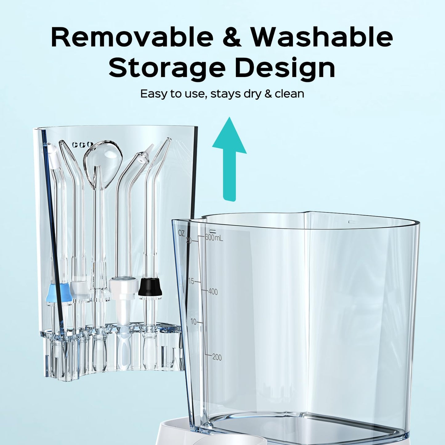 COSLUS Water Tooth Flossers for Teeth: 12 Pressure Settings Electric Water Teeth Flossing for Kids, Adults and Seniors- Home Use, 5 Jet Tips for Multiple Users, Family, White, E2