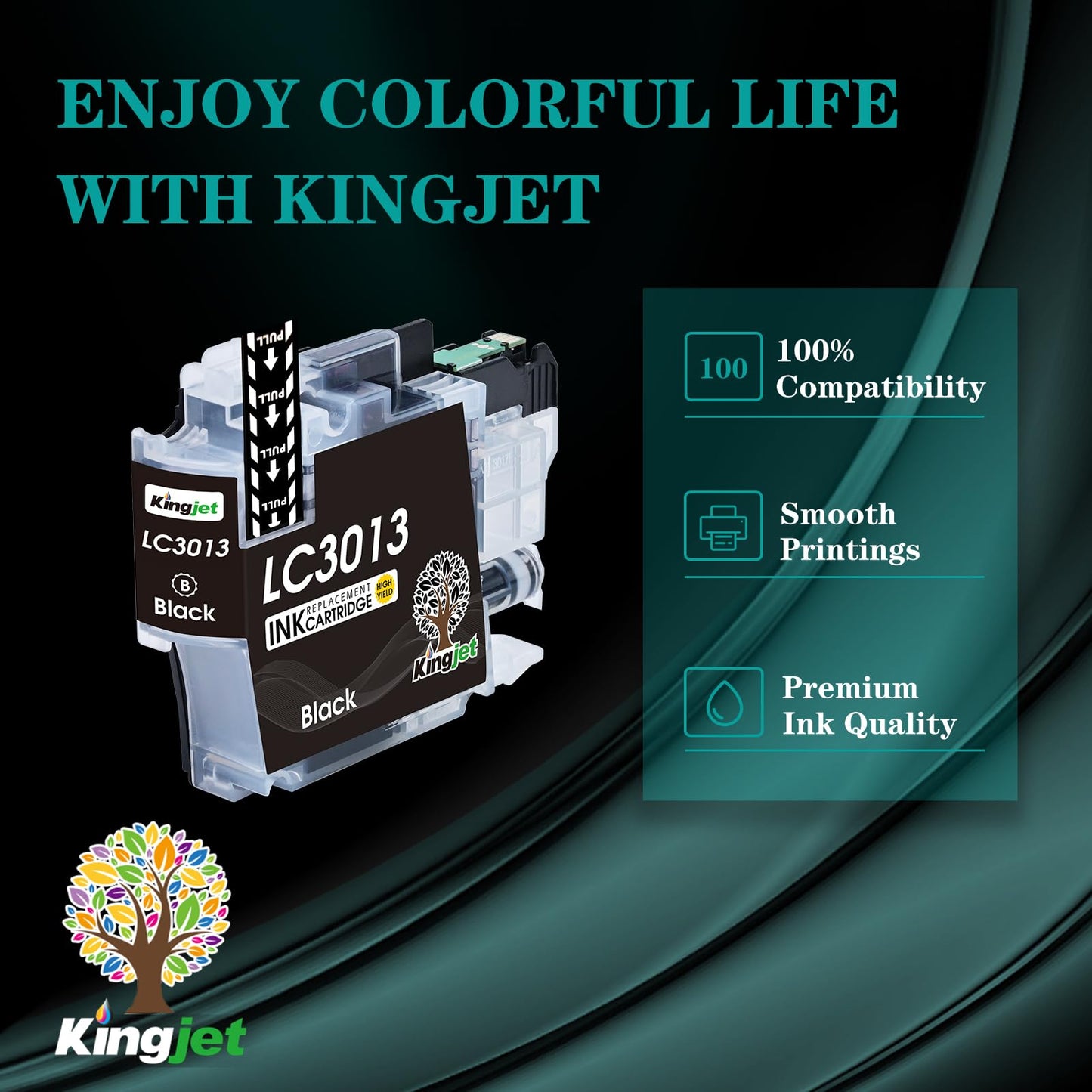 Kingjet LC3013 LC3011 Ink Cartridges BK/C/M/Y Replacement for Brother LC3013 LC3011 Use with Brother MFC-J497DW MFC-J491DW MFC-J690DW MFC-J895DW Printers for Brother Ink Cartridges LC3011 LC3013