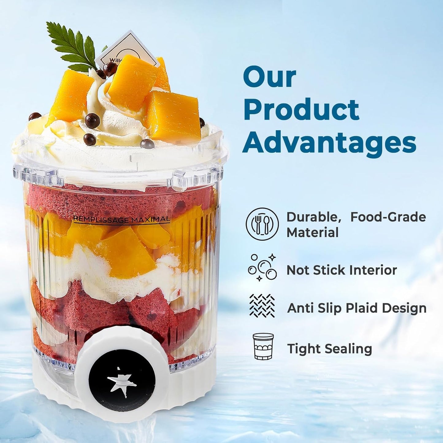 4Pack for Ninja Creami Swirl Pints and Lids, 16OZ Ice Creamy Containers Storage for Ninja Swirl Ice Cream & Soft Serve Makers NC701 NC700 Series(Dishwasher Safe Reusable Leak Proof)