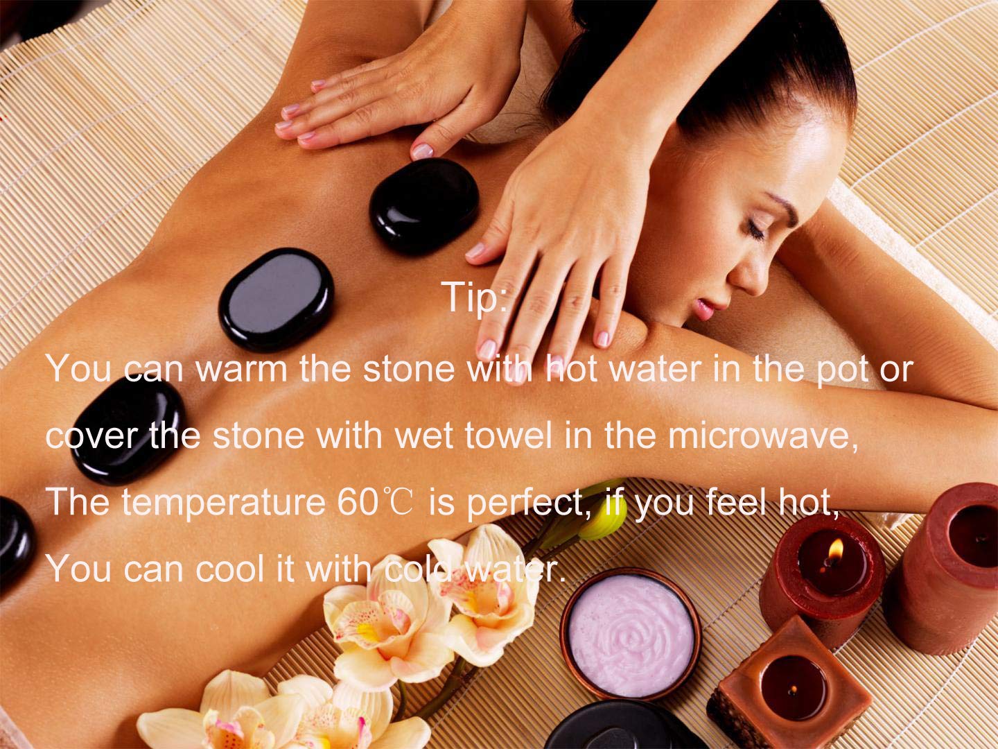QYLHH 18 Hot Massage Stones Set Natural Basalt Warm Rocks Kit for Home Spa Massager