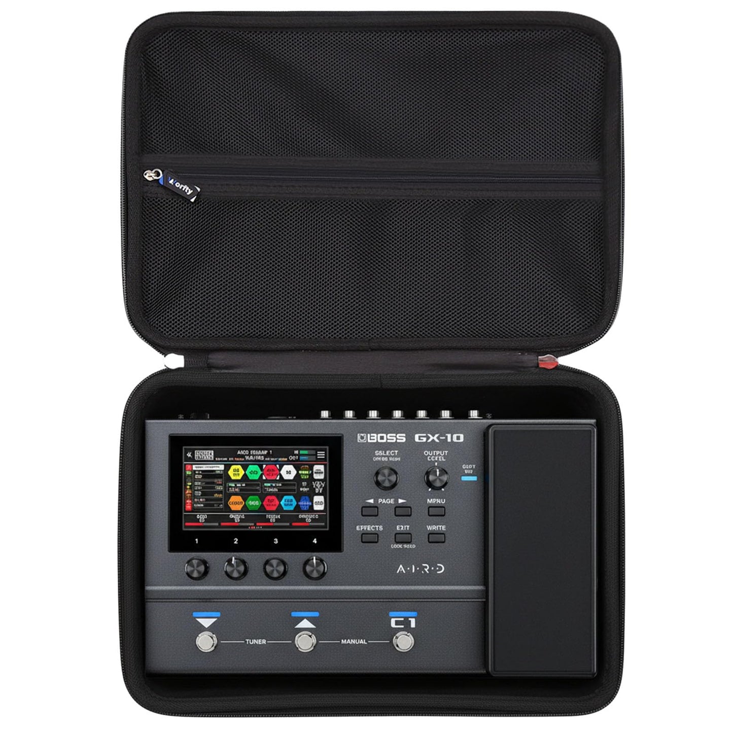 worfty Case for Boss GX-10 Guitar Effects Processor, Hard Travel Carrying Storage Bag for Boss GX-10 Guitar/Bass Multi-effects Pedal (Black)