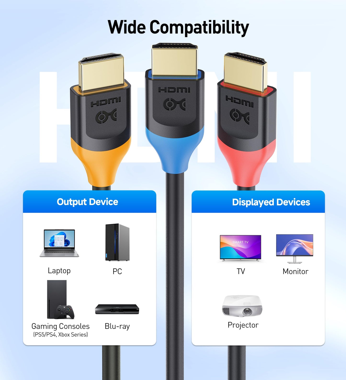 Cable Matters Ultra High Speed HDMI Certified] 3-Pack 48Gbps 8K HDMI Cable 9.8 ft / 3m with 8K@120Hz, 4K@240Hz and HDR Support for PS5, Xbox Series X/S, RTX3080/3090, RX 6800/6900, Apple TV, and More