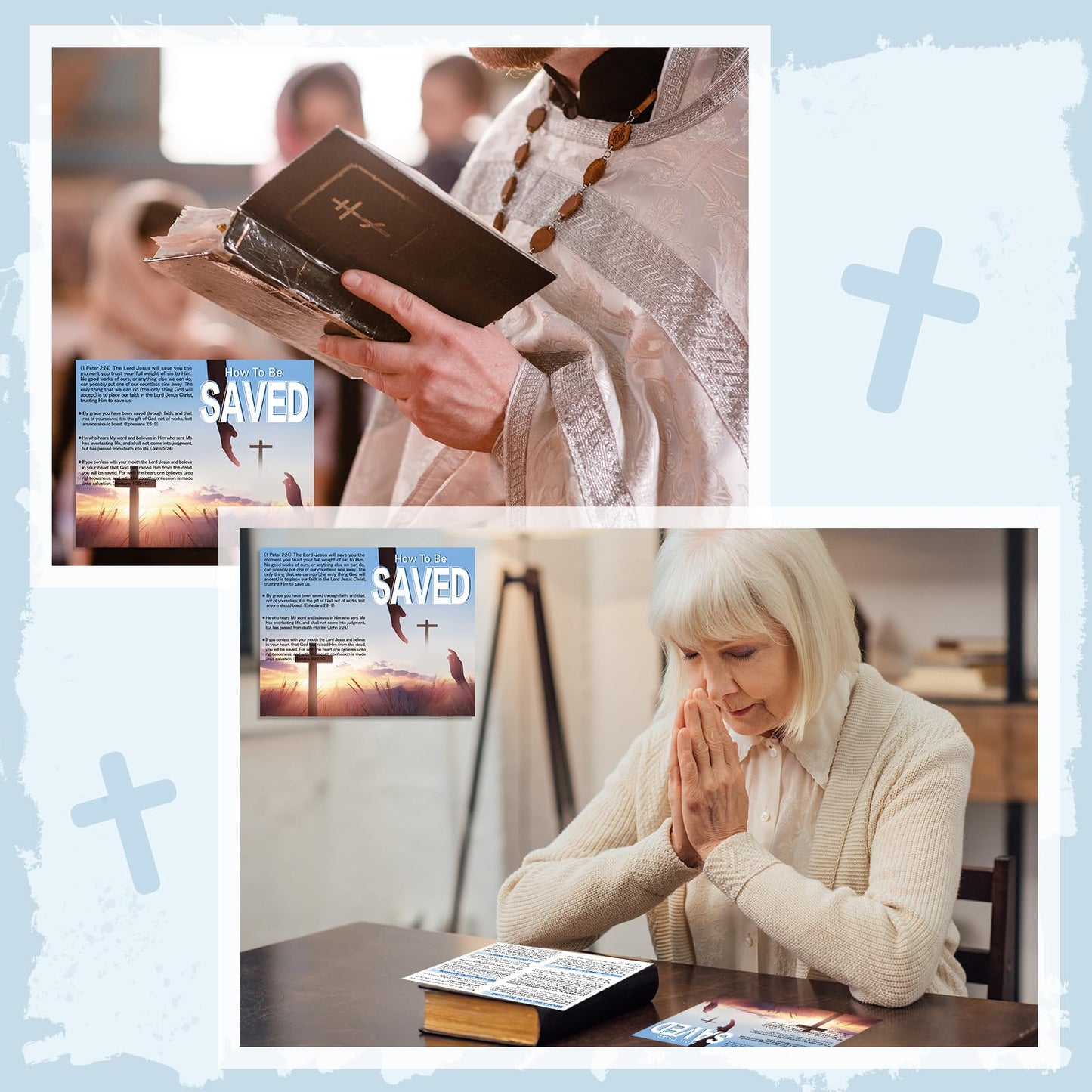 Dunzoom 300 Pcs Gospel Tract Card Salvation Plan Cards Bible Tracts Christian Inspirational Bible Verses Greeting Men Women Church Supplies(How to Be Saved)