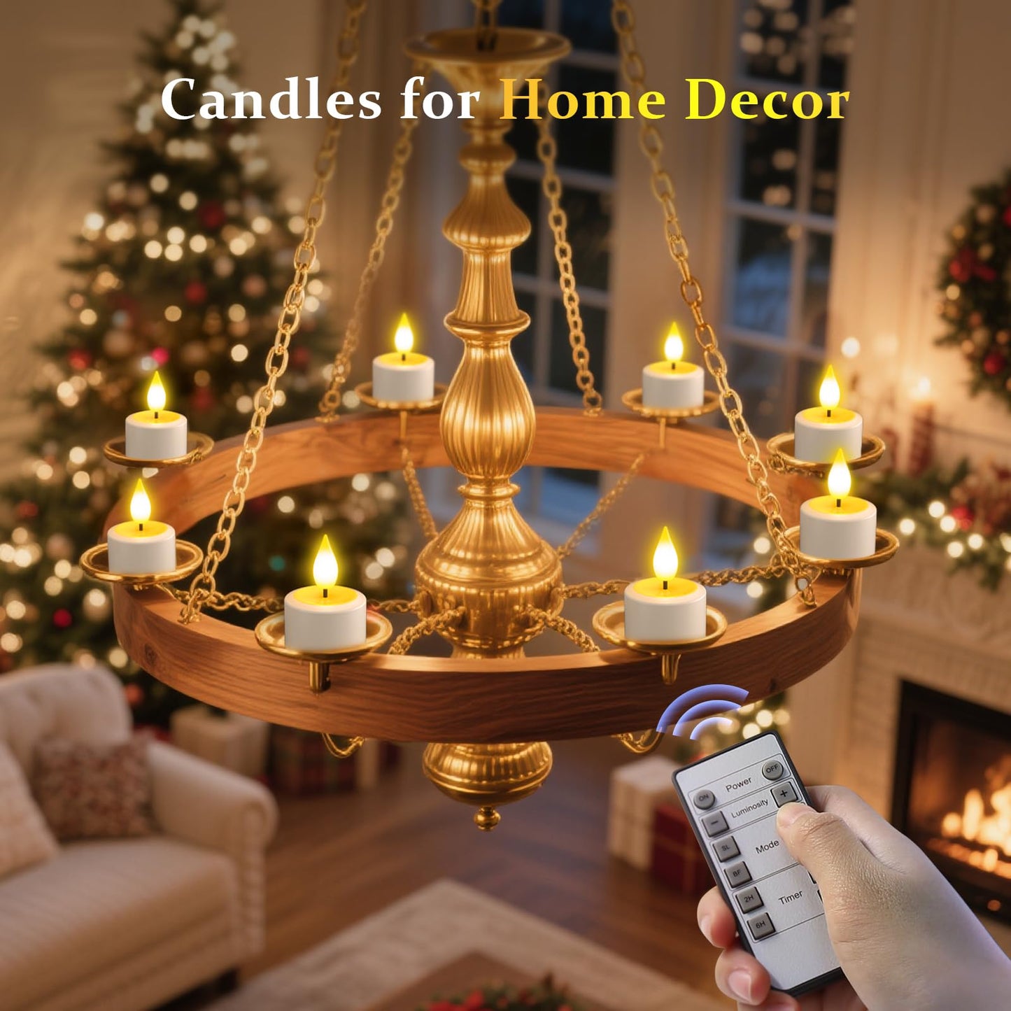 SoulBay Rechargeable Tea Lights Candles, 6pcs Flameless Candles with Remote Timer & Charging Base, Small Decorative Votive Candle for Lantern Pool Mantle Weddings Home Indoor Christmas