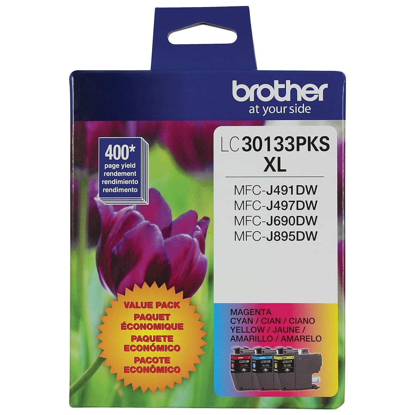 Brother Genuine LC30133PKS High-Yield Colour Ink Cartridge Value Pack (3), Original Ink Replacement cartridges, Cyan/Magenta/Yellow, Ink for Brother Inkjet Printers MFC-J491DW, MFC-J497DW, MFC-J690DW