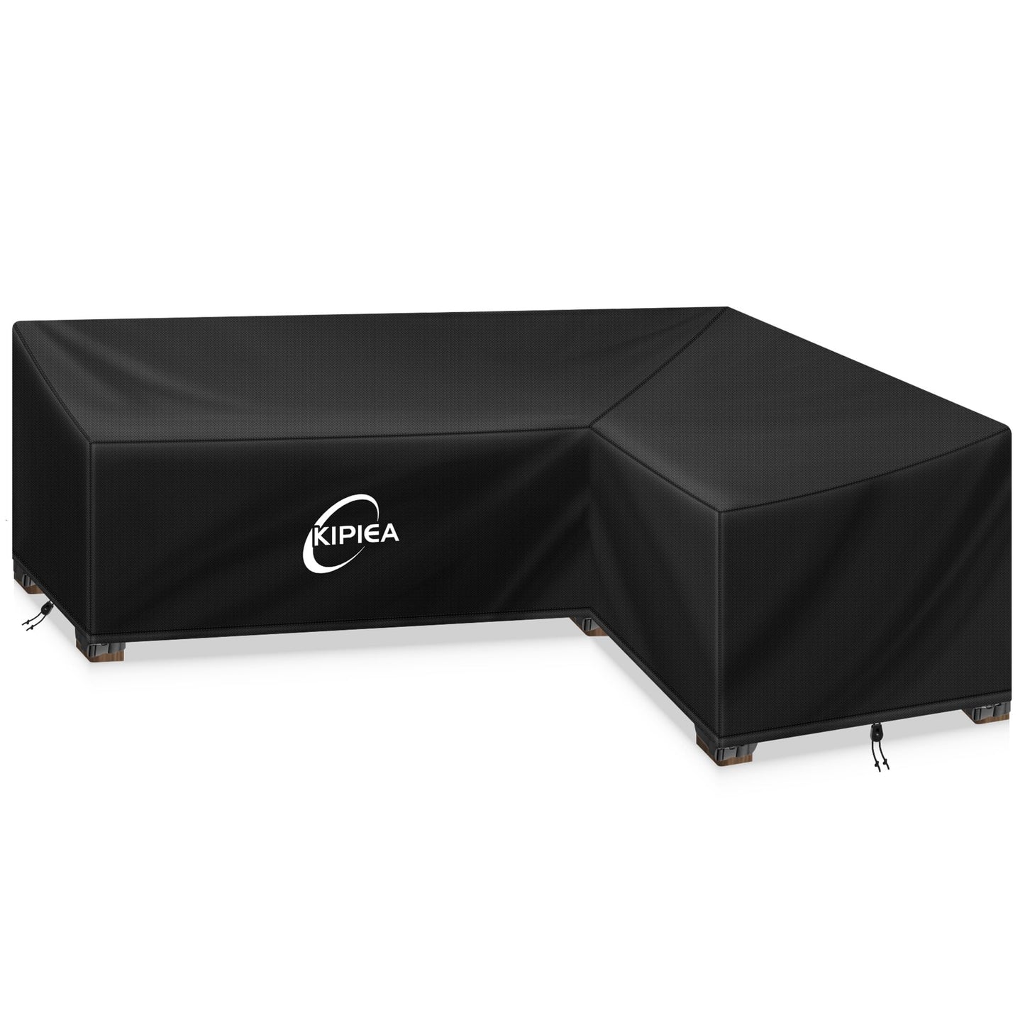 Kipiea Patio L-Shaped Sectional Sofa Cover, 420D Heavy-Duty Oxford Fabric Outdoor Sectional Cover with 6 Windproof Buckles, No Tears Anti UV No Fading (Right Facing, 85" x 58" L x 33.5" D x 31" H)