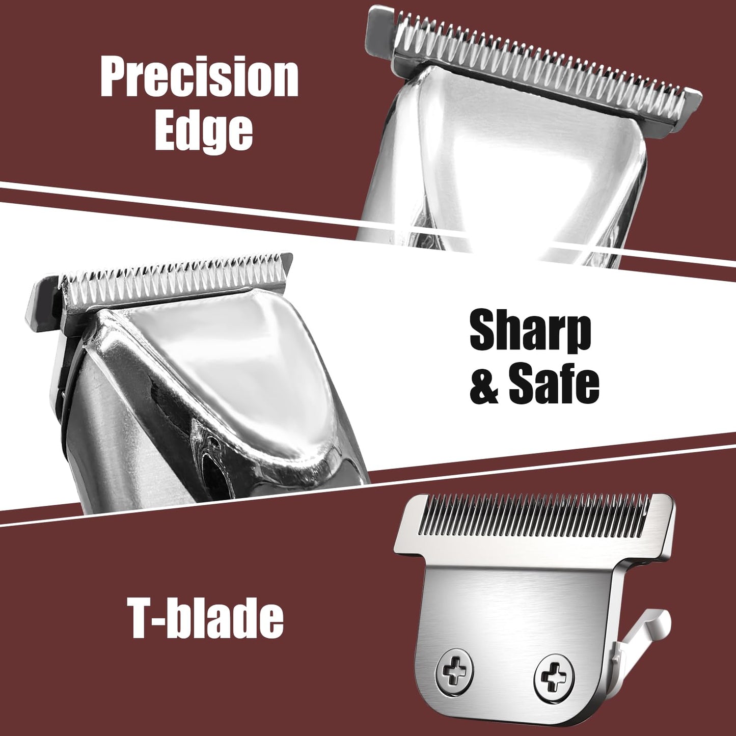 40mm Replacement Detachable Stainless Steel T Blade（02144 ）, Compatible with Wahl All in One Lithium Ion Trimmer 9864/9864SS/9686/9818A/9854L/9876L/9854 /WSS3L/SS2L etc. (Silver 2 Pack)