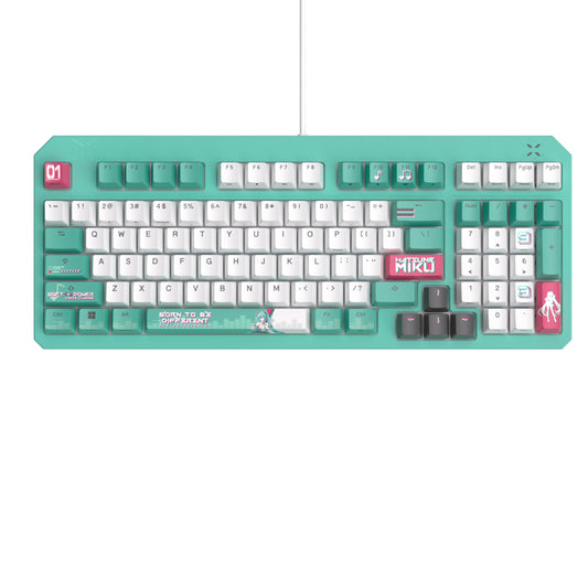 ASUS TUF Gaming K3 Gen II Hatsune Miku Edition Optical-Mechanical RGB Keyboard with IP57 Waterproof and dust Resistance, Compact 98-Key Layout, Silicone Gasket Mount and dampening Foam.