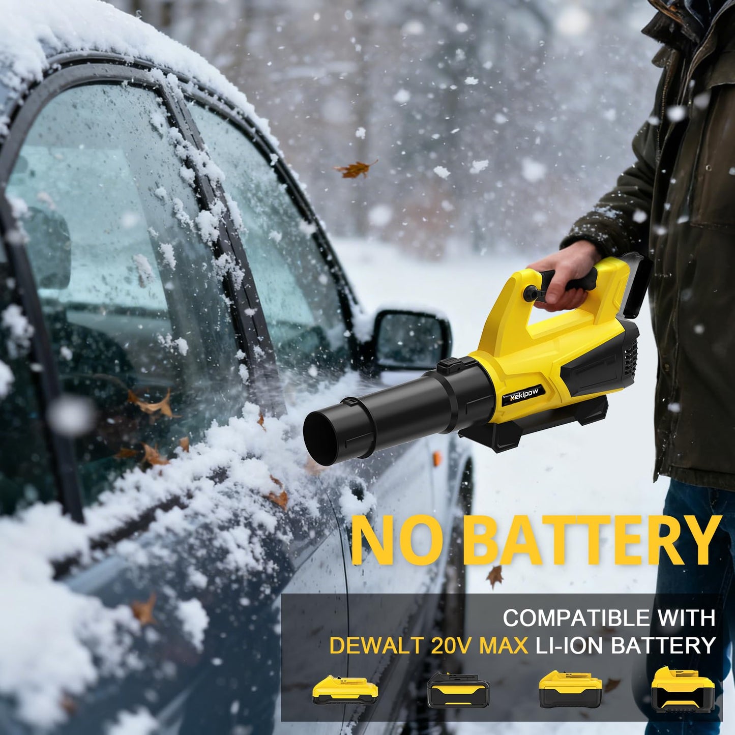 Cordless Leaf Blower Fit for Dewalt 20V, 650 CFM Electric Leaf Blower, with Brushless Motor Built-in Protection Device, Variable Speed, Turbo Mode, for Driveway Lawn Care, Yard, Snow(Tool ONLY)