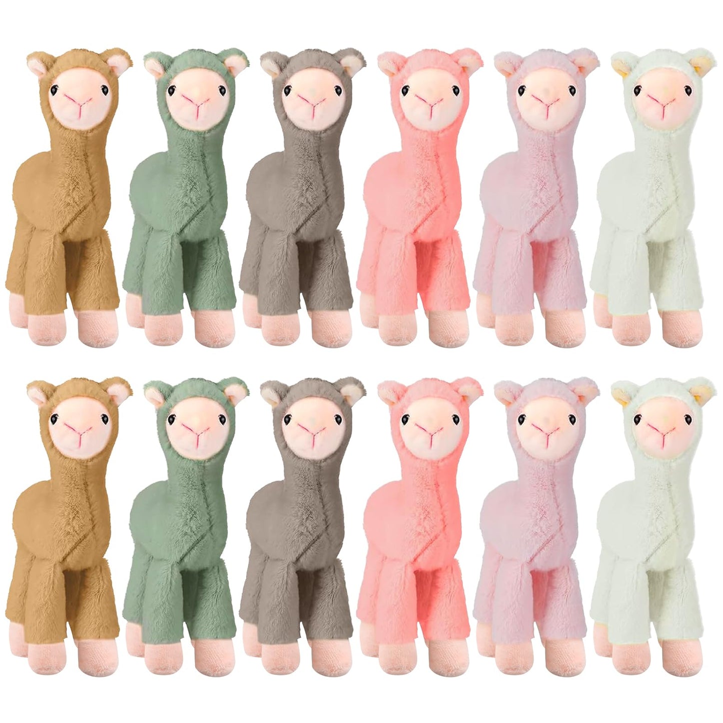 12 Pcs Mini Llama Stuffed Animals 7.5 Inch Alpaca Plush Dolls Cute Keychain Plush Llama Party Favors for Boys and Girls Birthday Party Supplies Baby Shower Bag Fillers Gift