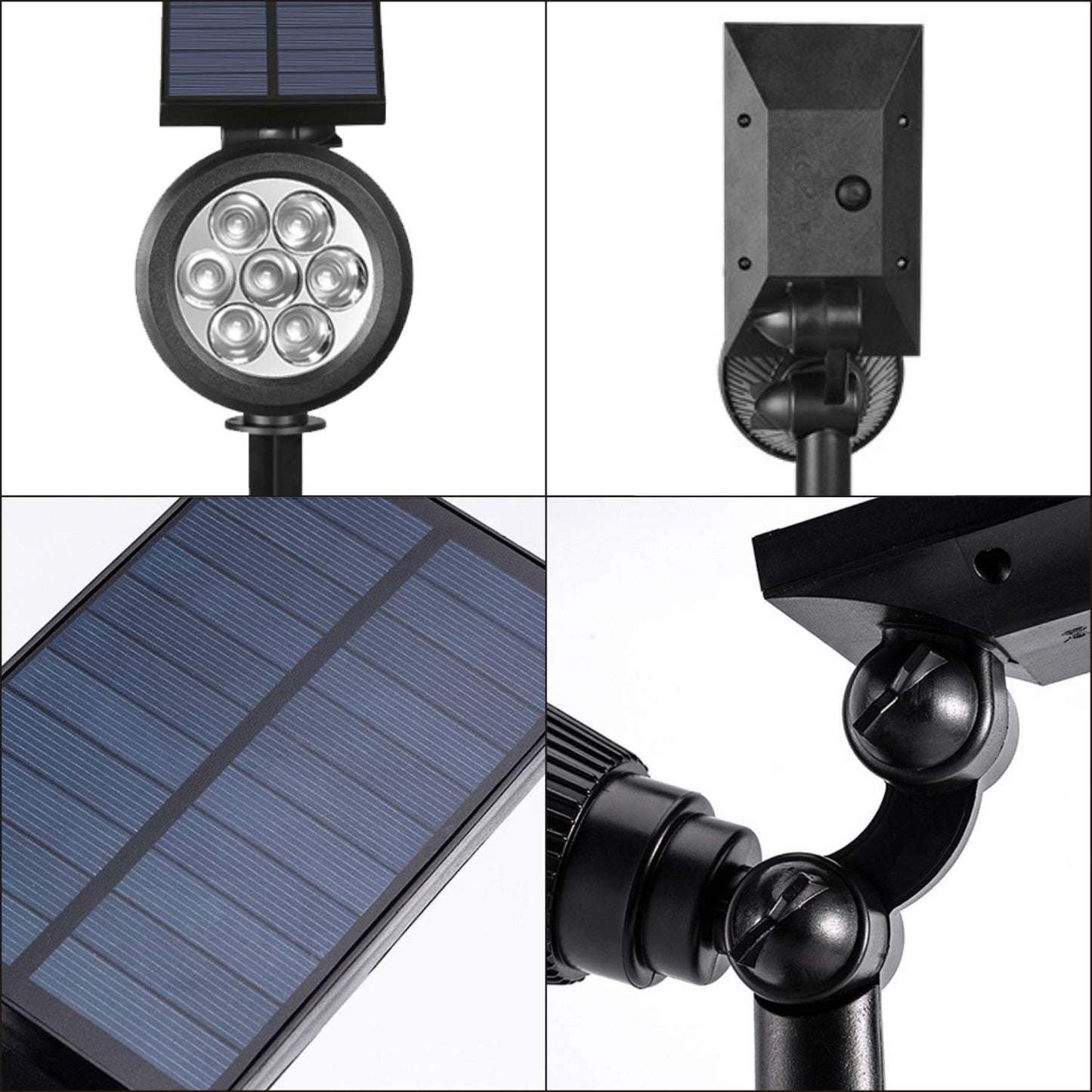 Solar Spotlights Outdoor Bright 7-LEDs Spot Light, Landscape Dusk-to-Down Waterproof Flagpole Lights Solar Powered, Adjustable Garden Lumiere Solaire Exterieur Spot for Halloween, Pathway(2pcs,Yellow)
