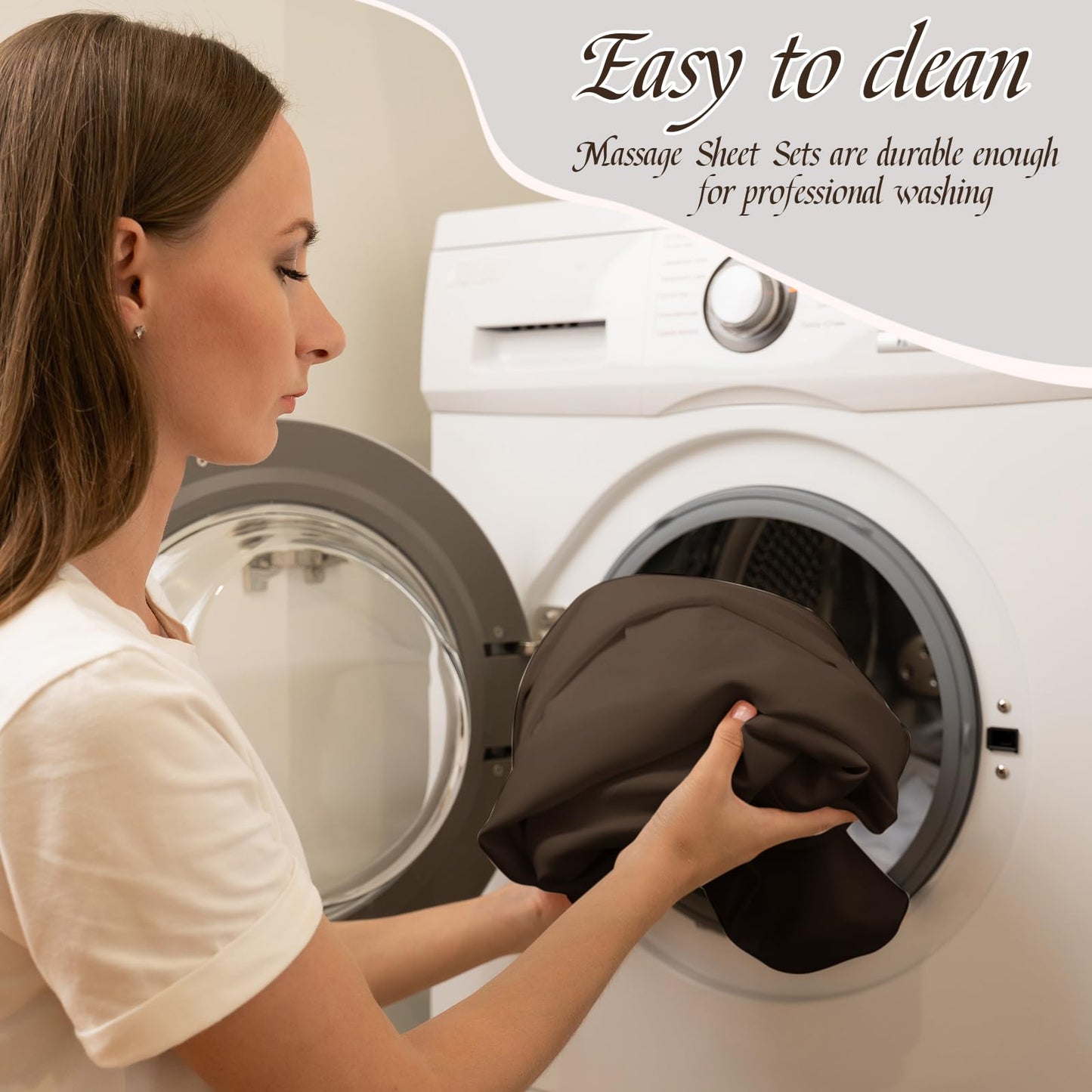 Oudain 4 Sets 3 Piece Soft Microfiber Massage Table Sheets Set Bulk Includes Massage Flat Sheet and Fitted Sheet and Face Rest Cover(Chocolate)