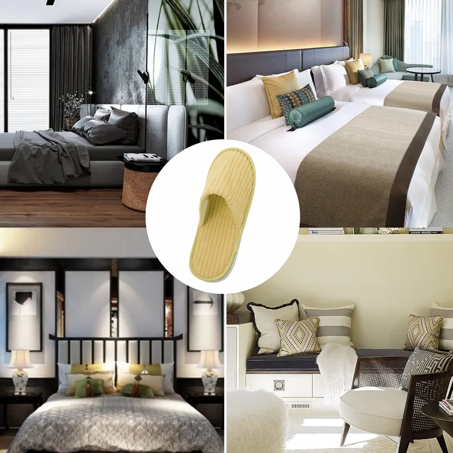 12 Pairs Disposable Slippers, Washable Disposable Home Slippers Spa Hotel Slippers Reusable Home Slippers for Family Spa Guests Hotels(6 color)