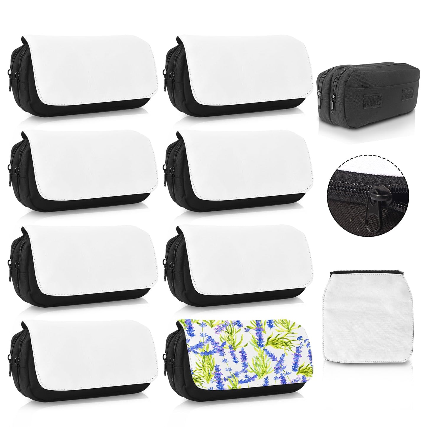 KKSUBCA sublimation Makeup Bag Blank, 8 PCS, Sublimatable Makeup Bag