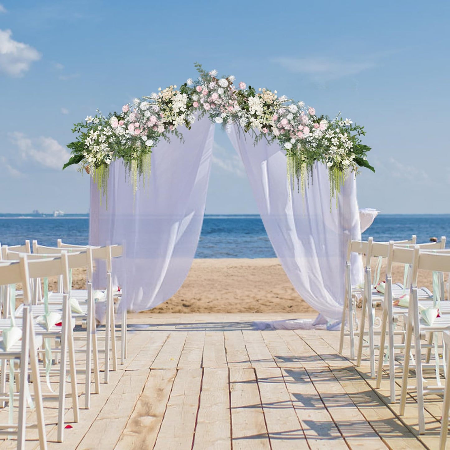9FT Roof Arch Backdrop Stand, Roof Style Wooden Wedding Arch for Ceremony Party Anniversary Celebration Birthday, Natural Wood Rustic Arbor for Outdoor Garden Decoration