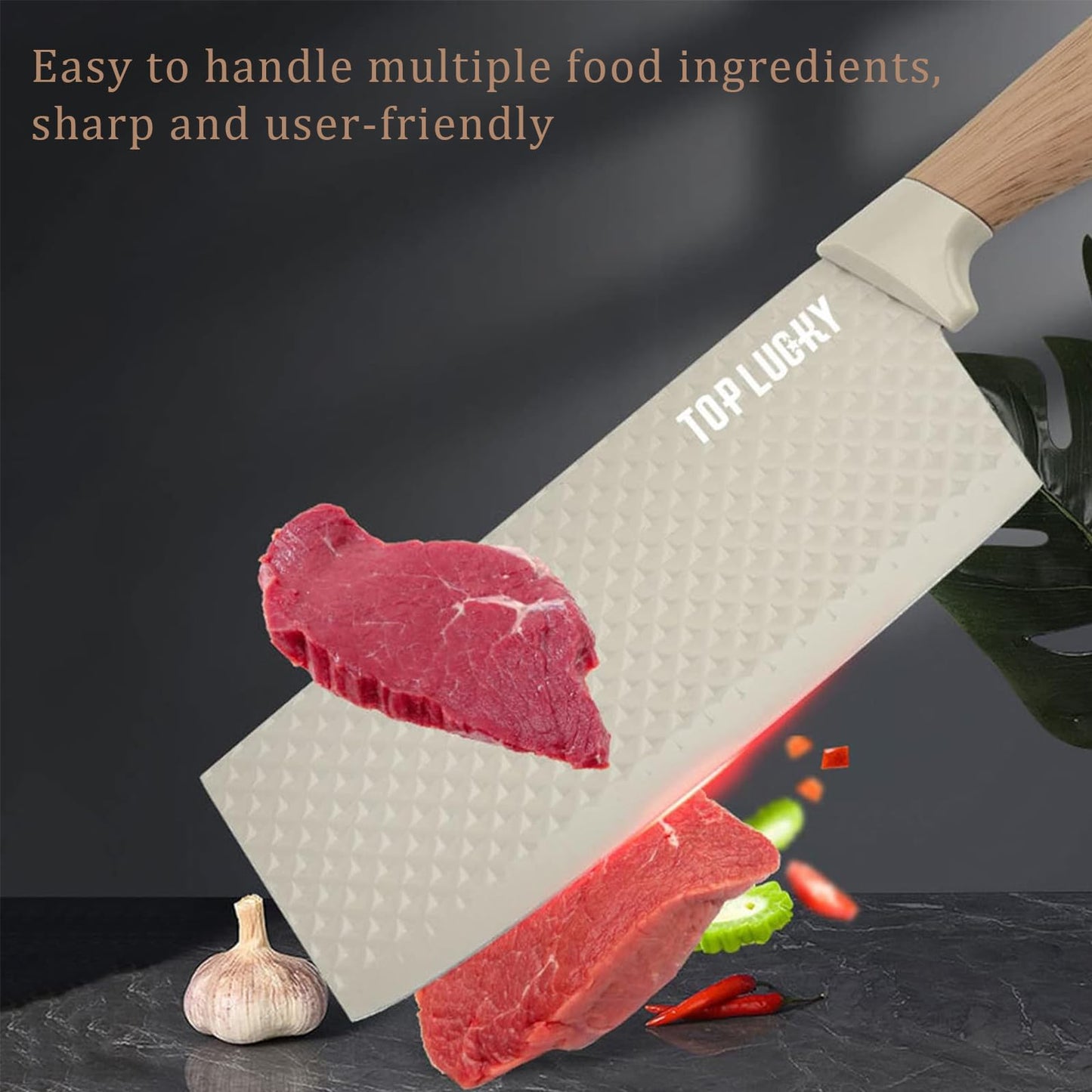 Kitchen Knife Set, 6-Pieces Khaki Sharp Knife Set for Kitchen, Non-Stick Non-Slip Stainless Steel Chef Knife Set with Universal Knife Block Suitable for Home Restaurant (Khaki)