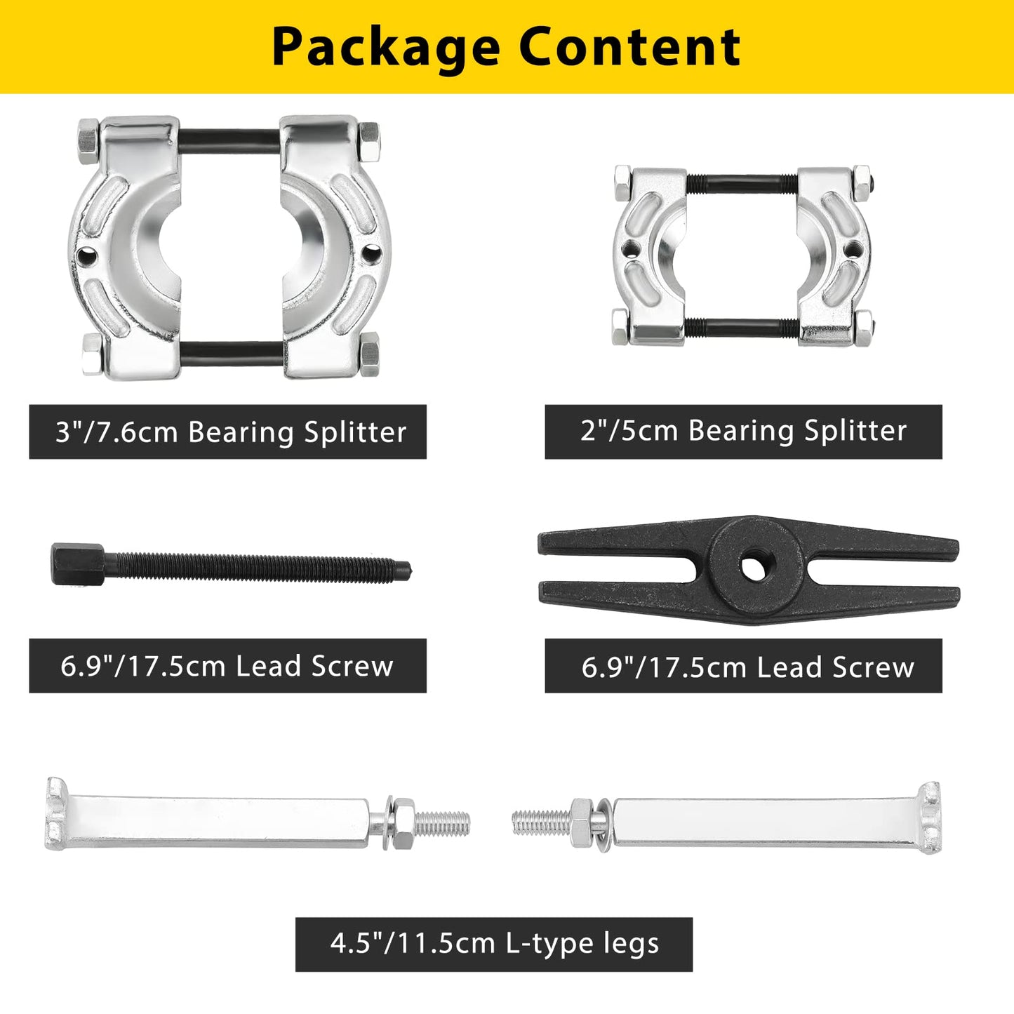 Acymner 14PCS Bearing Separator Puller Set | Heavy Duty 5-Ton Capacity Bearing Puller Set, Wheel Hub Axle Puller Set, 2" and 3" Bearings Splitters Puller Kit