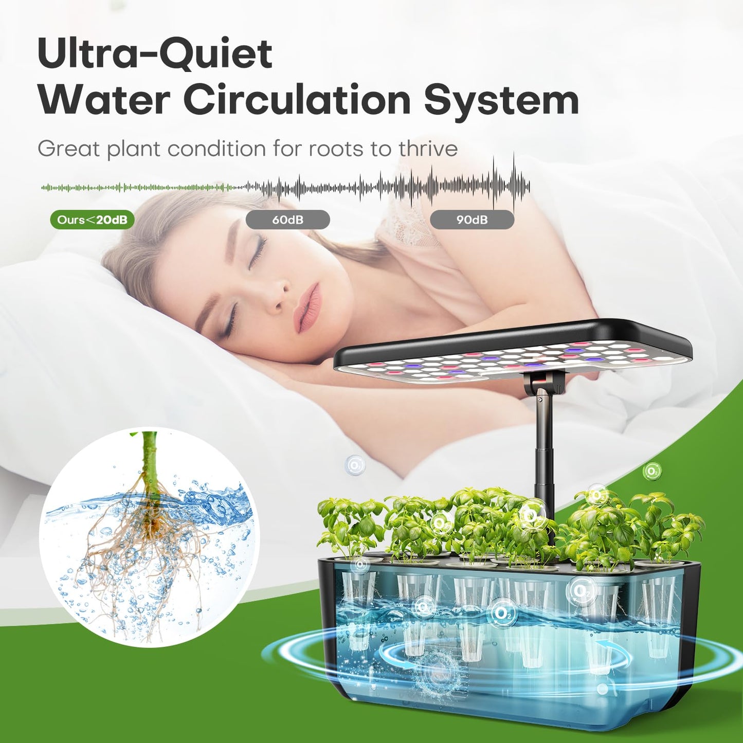 10 Pods Indoor Garden Hydroponic Growing System: Plant Germination Kit Aeroponic Vegetable Growth Lamp Countertop with LED Grow Light - Hydrophonic Planter Grower