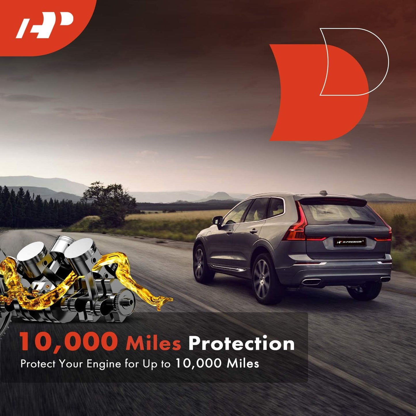A-Premium 4-PC 10K Miles Protection Spin On Oil Filter Compatible with Ford & for Honda & Nissan & Hyundai & Subaru & Dodge & Mazda & Chrysler & Acura & Mitsubishi & Infiniti & Suzuki & Plymouth