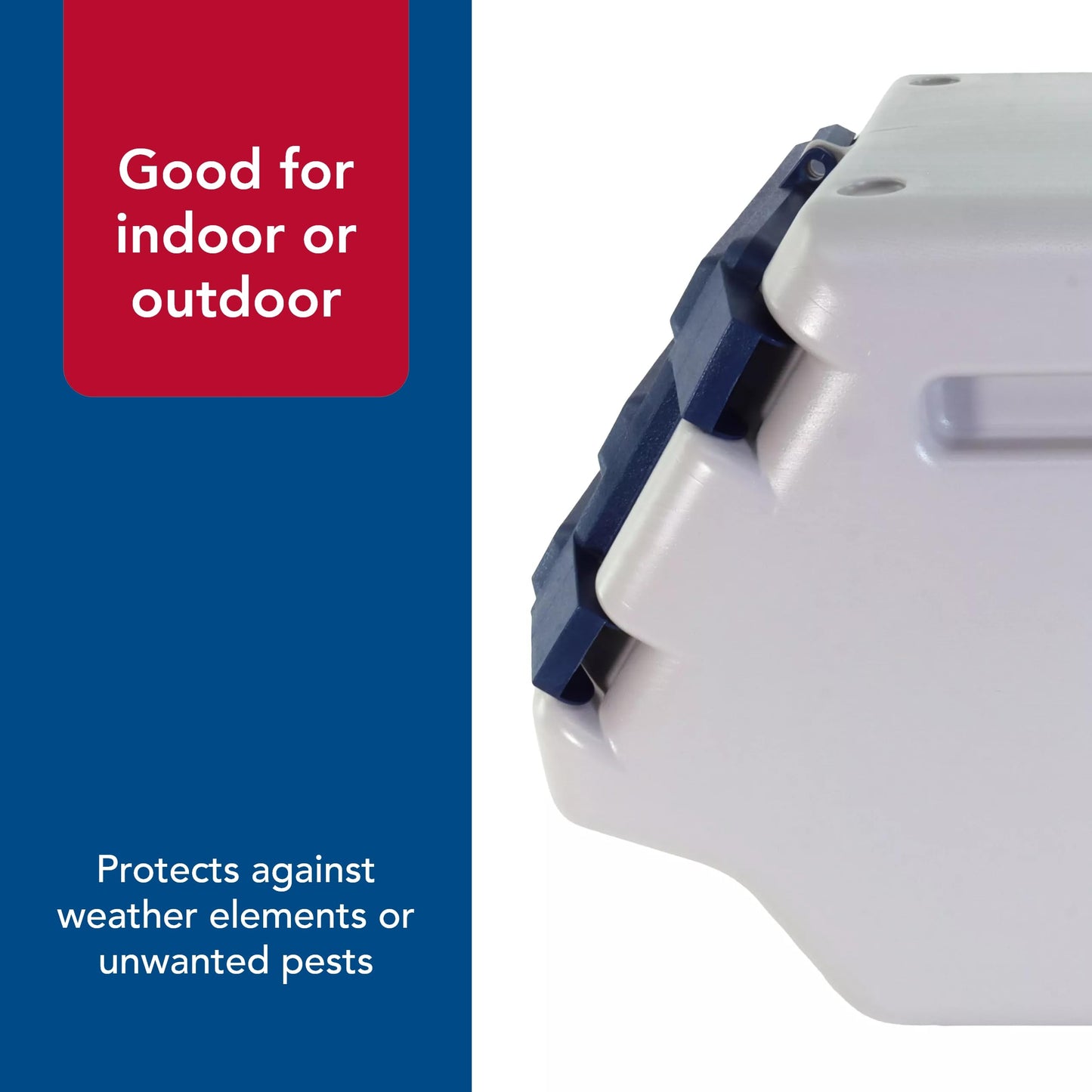 Coastal Pet Bergan Stack-n-Stor - Stackable Outdoor and Indoor Pet Food Storage Container - Beige and Navy - 9 gal - Small