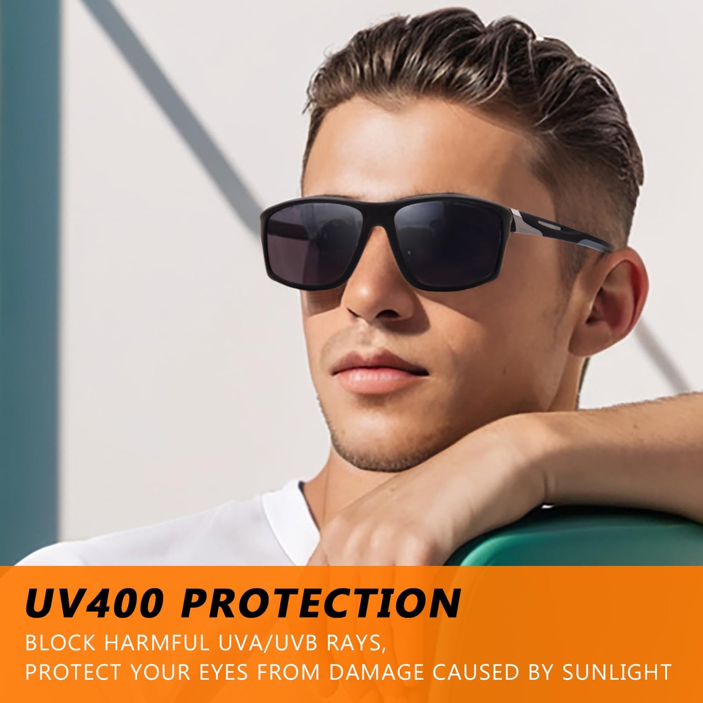 DEHOTRE 2 Pack Bifocal Reading Sunglasses Men Wrap Around Sports Sun Readers Outdoor Clear Top Soft Nose Pads PC Frame UV400 Black & Grey 2.75