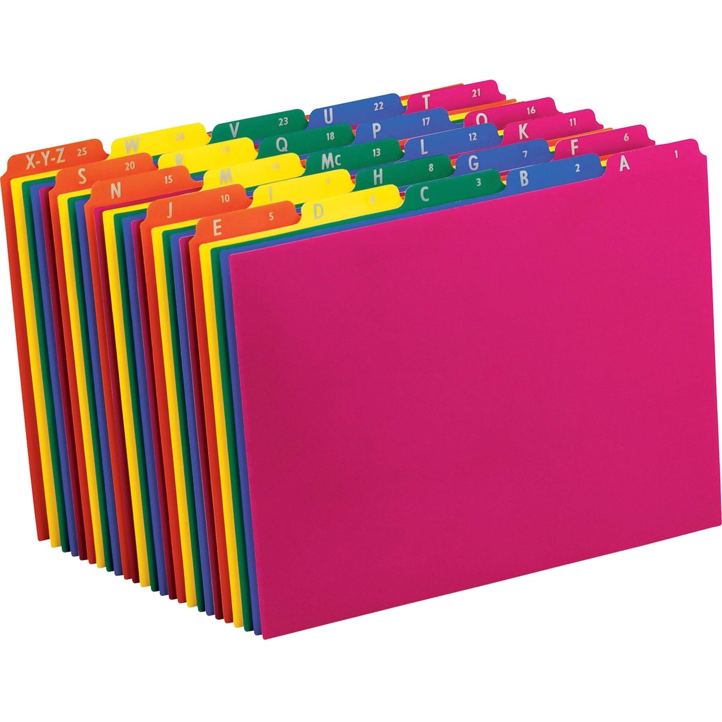 Pendaflex Poly File Guides, A-Z, 1/5 Cut Top Tabs, Letter, Assorted Colors, Alphabetic(A-Z),(40142)