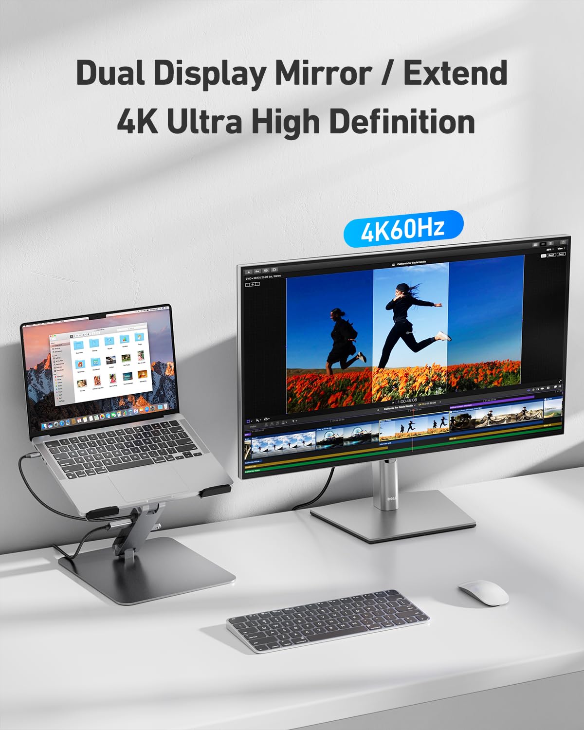 BENFEI Laptop Stand with USB C 7in1 Docking Station,HDMI 4K@60Hz,1*SD 1*Micro SD,100W Power Delivery,10Gbps 1*USB C 3.2 and 2*USB A 3.2 Compatible with MacBook Pro/Air, iPad Pro, XPS, Thinkpad