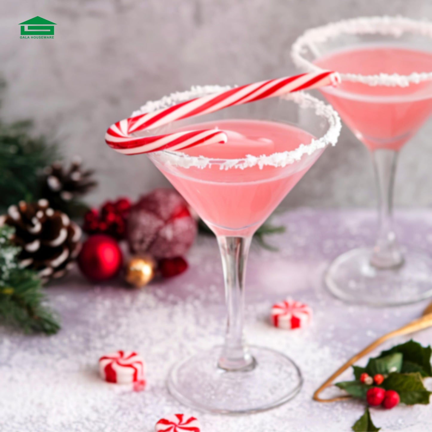 Gala Houseware Martini Set of 6 – 9 oz Cocktail & Barware, Margarita & Dessert Cups
