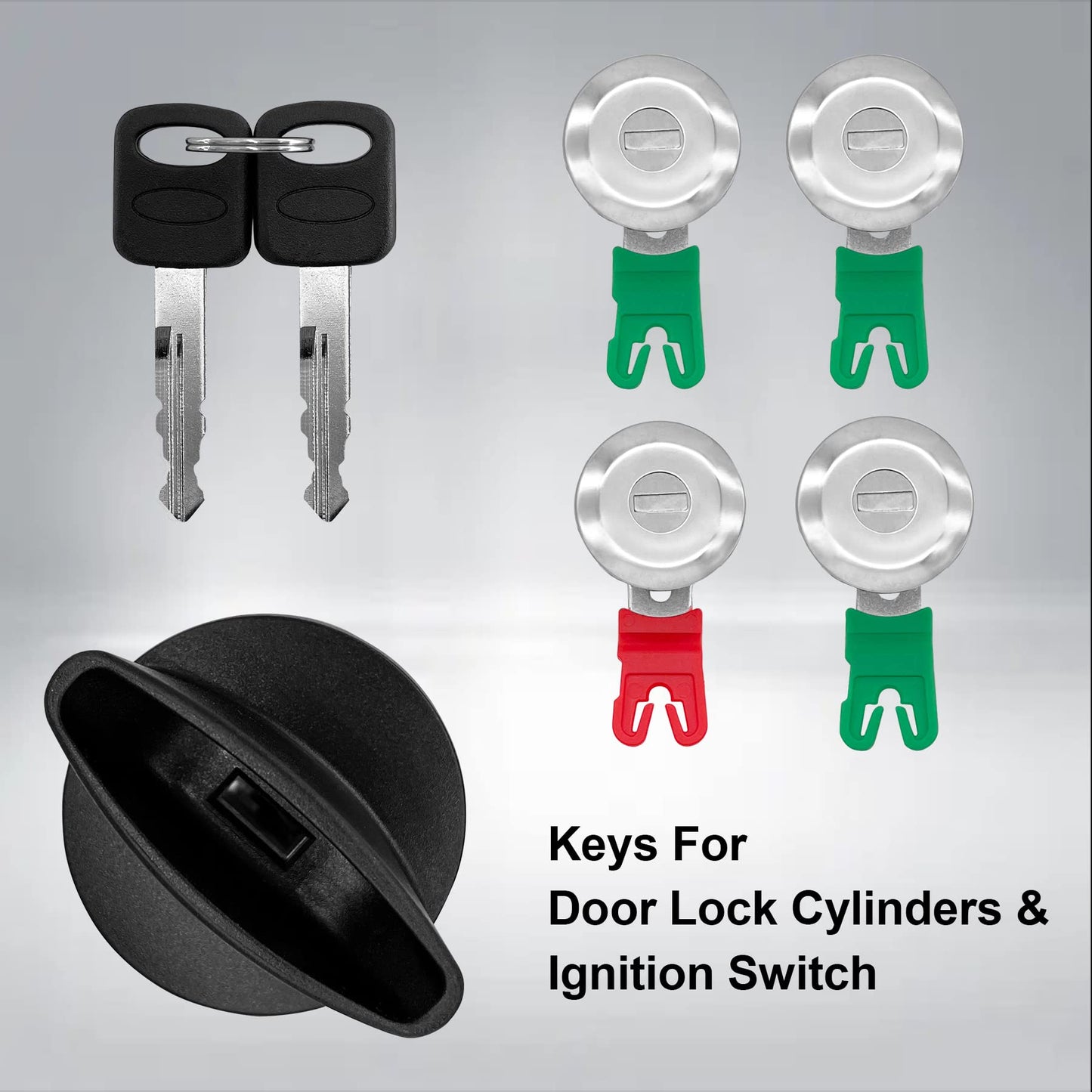 Door Lock Cylinders & Ignition Switch with Keys | Replacement for 1997-2018 Ford Econoline, E-150, E-250 & E-350 Van | Replace#: 703369, 597638, 707624, DL5886