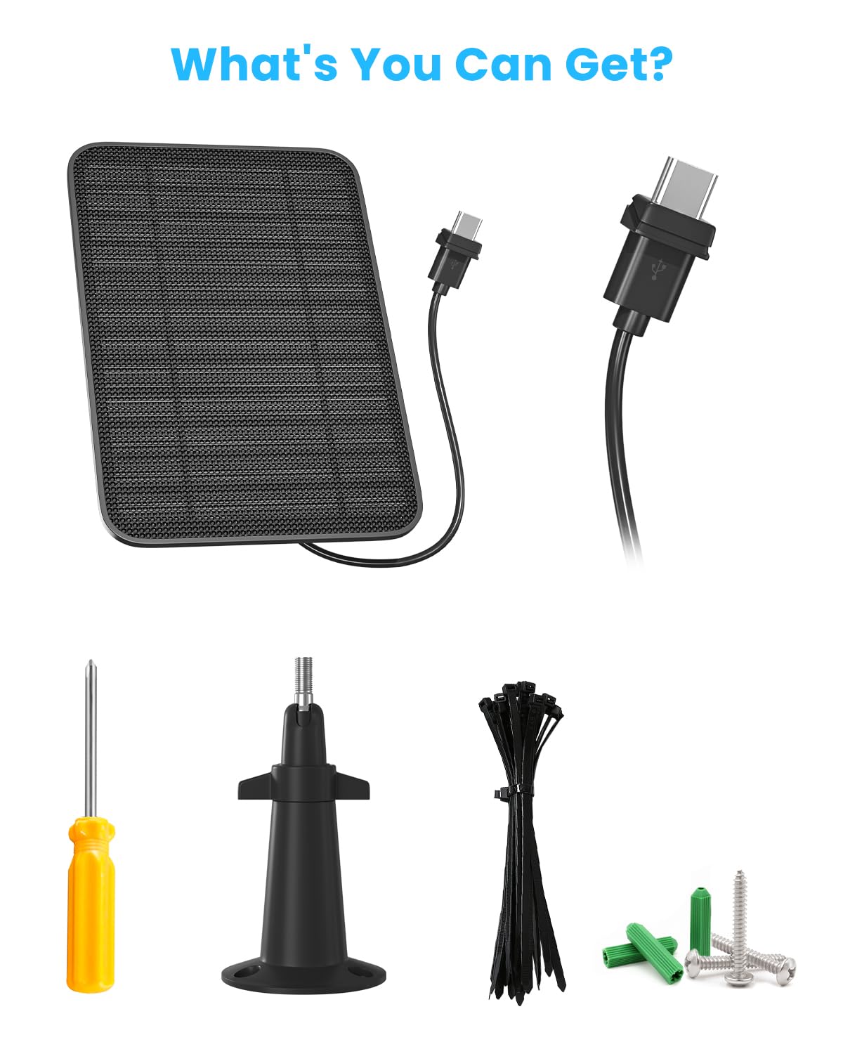 5W Solar Panel for Blink Camera Outdoor, Solar Panel Charger with Battery Compatible with New Blink Outdoor 4 (4th Gen) Camera, with 13.1ft Cable, IP65 Weatherproof, Includes Secure Wall Mount, 4 Pack