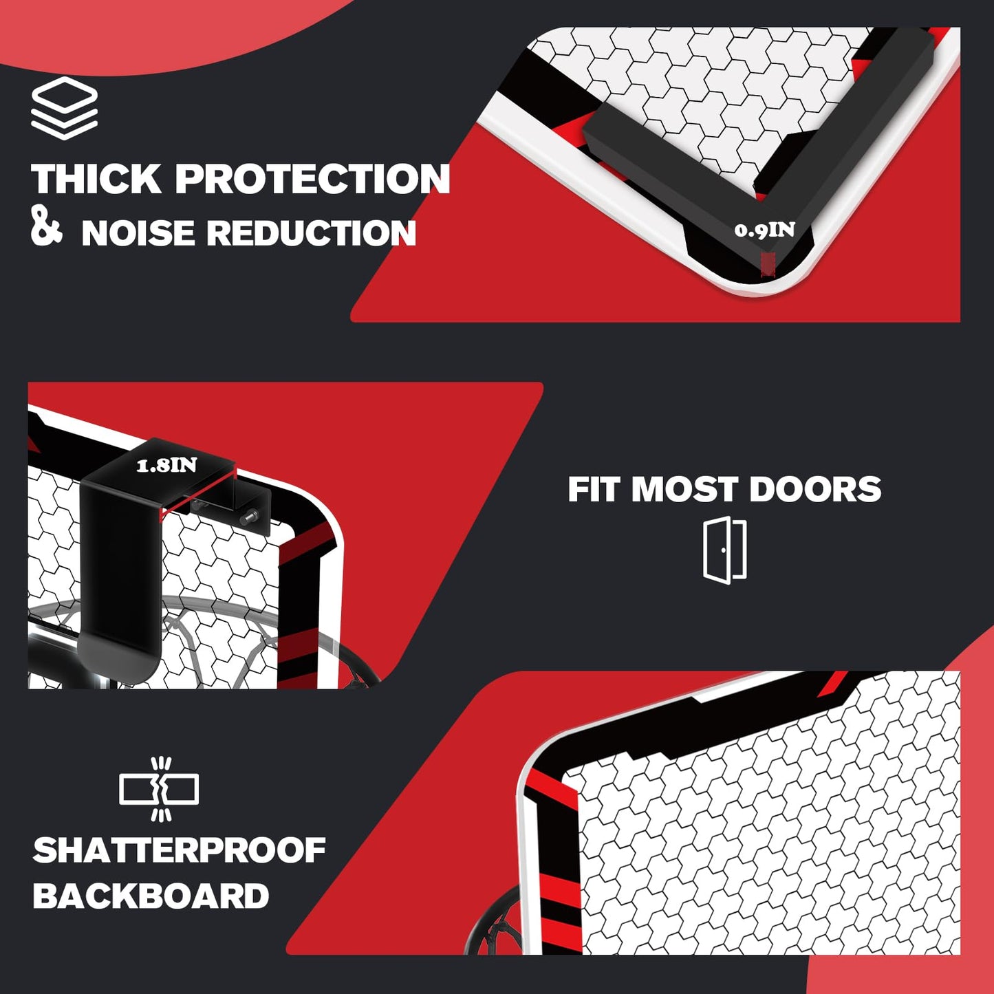 Basketball Hoops for Kids (4-12 Years Old), Indoor Basketball Hoop Wall Mounted with LED Lighting, Over The Door Basketball Hoop with Scoreboard & 3 Balls, Mini Hoops Basketball for Kids Toys