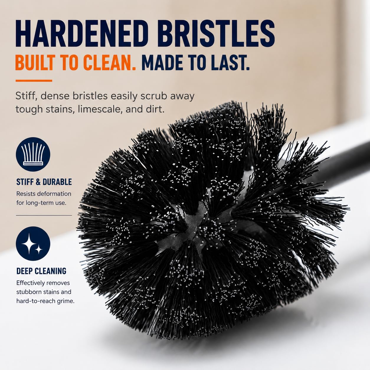 HUJI Rust Resistant Bronze Toilet Brush Holder with Lid Perfect Bathroom Bowl Cleaning Set Gift for House Warming or College Dorms Accessories (1, Bronze Toilet Brush)
