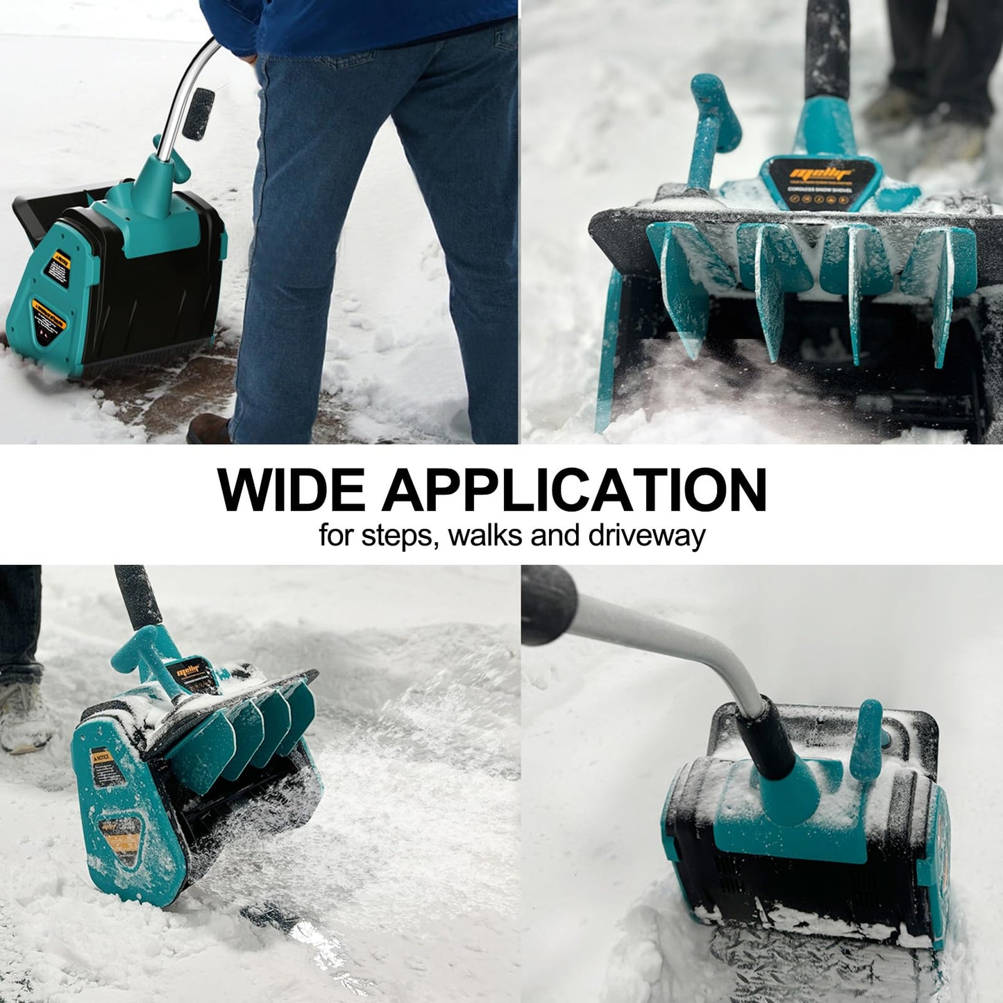 36V Cordless Snow Shovel Compatible with Makita 18V Battery(Tool Only), Electric Power Snow Thrower, Handheld Snow Blower with 13.2" in. Width 8" in. Depth, 26.5' ft Throwing Distance