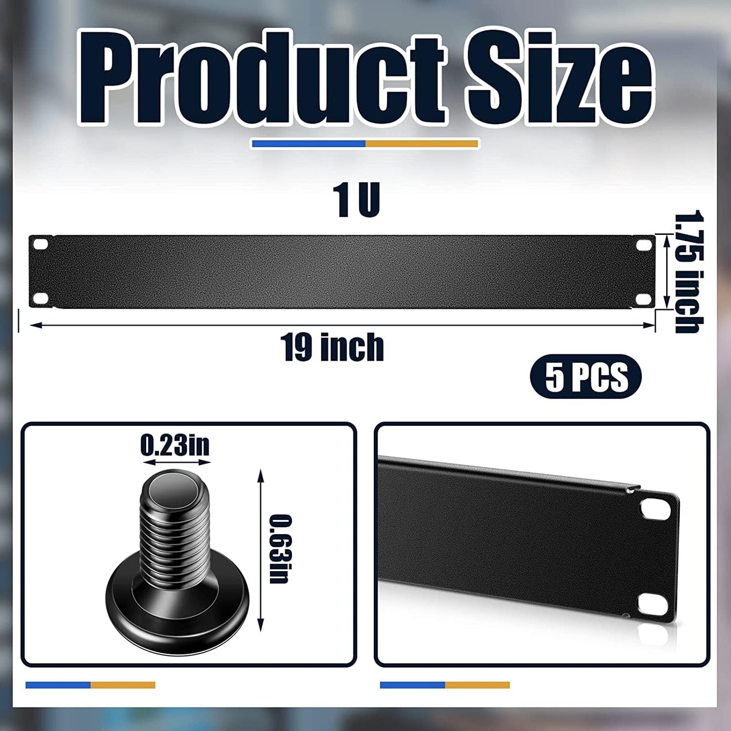 4 Pack Network Blank Plate Server Rack Panel-Metal 1U Vented Filler Mount Panel Spacer and Cage Nut for 19" Network IT Server Rack or Cabinet Enclosure,Black.
