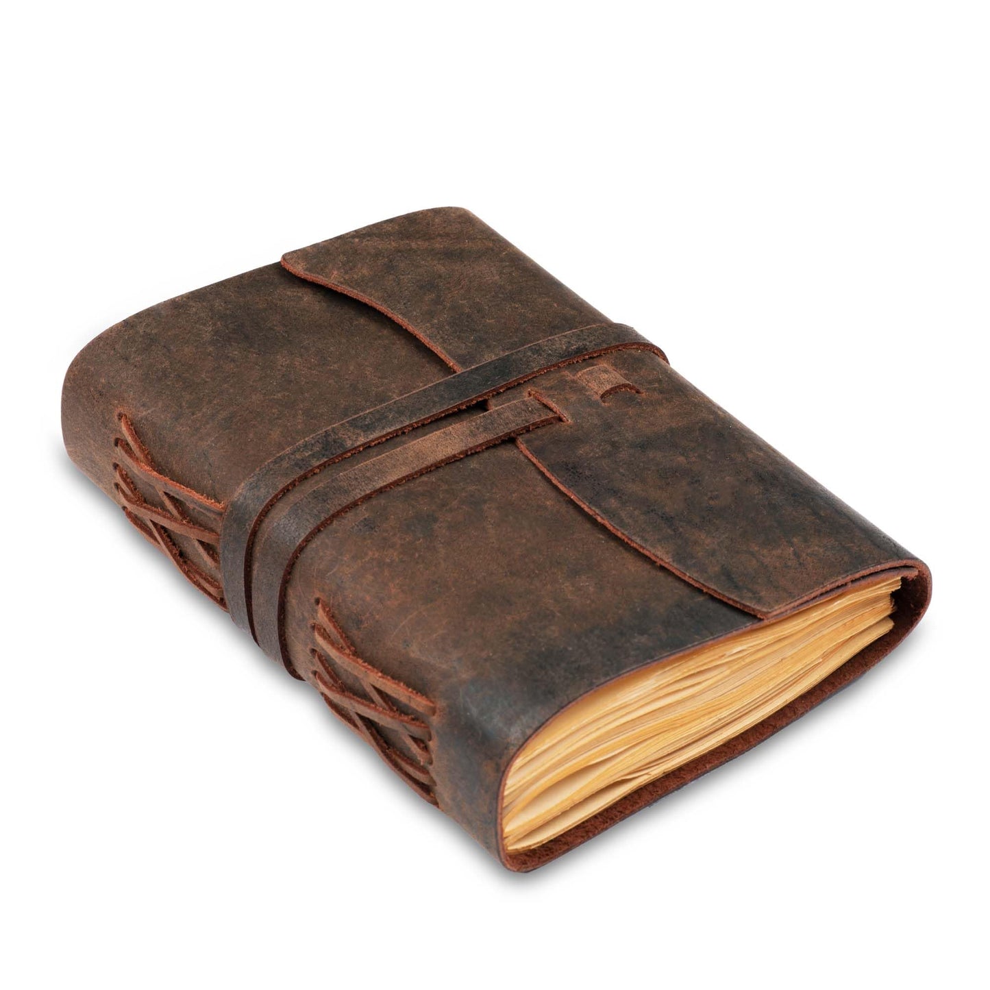 LEATHER VILLAGE Leather Bound Journal - Dark Brown, 8"X6", 220 Pages - Vintage Blank Paper Diary for Writing, Drawing, Sketchbook, and Travel Notebook - Ideal for Women and Men