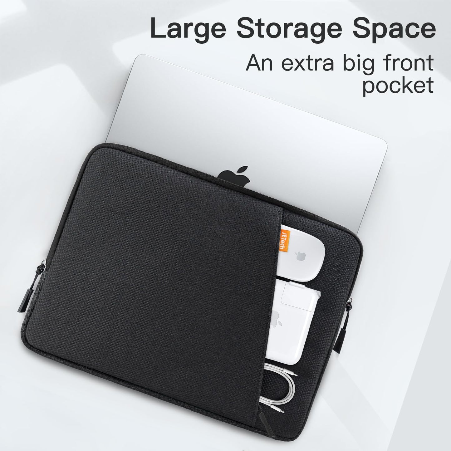 JETech Laptop Sleeve for 16-Inch MacBook Pro (M1-M5, 2019-2026), Waterproof Bag Case with Pocket, Compatible with 16 Inch Notebook (Black)