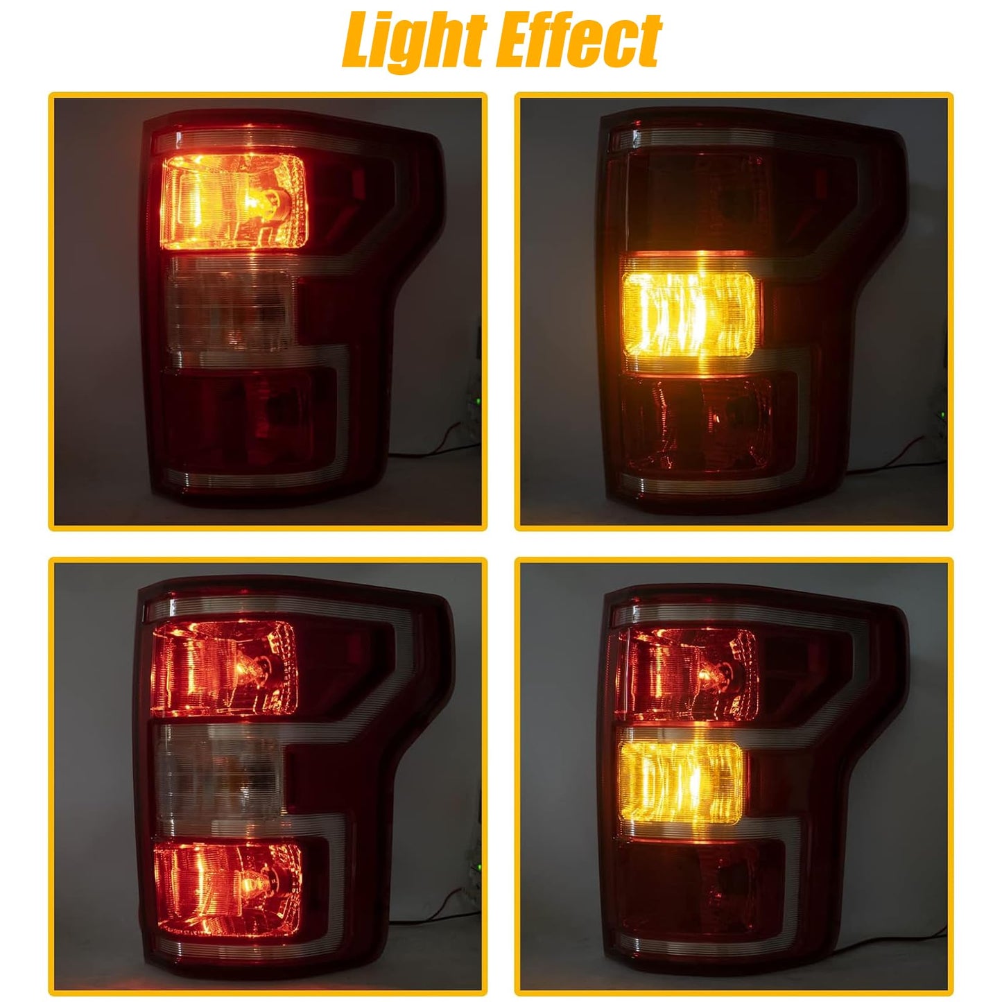 Tail Light Compatible With Ford F150 F-150 2018 2019 2020 Right Passenger Side Taillight Rear Brake Lamp Signal Assembly with Bulb Replace JL3Z13404H
