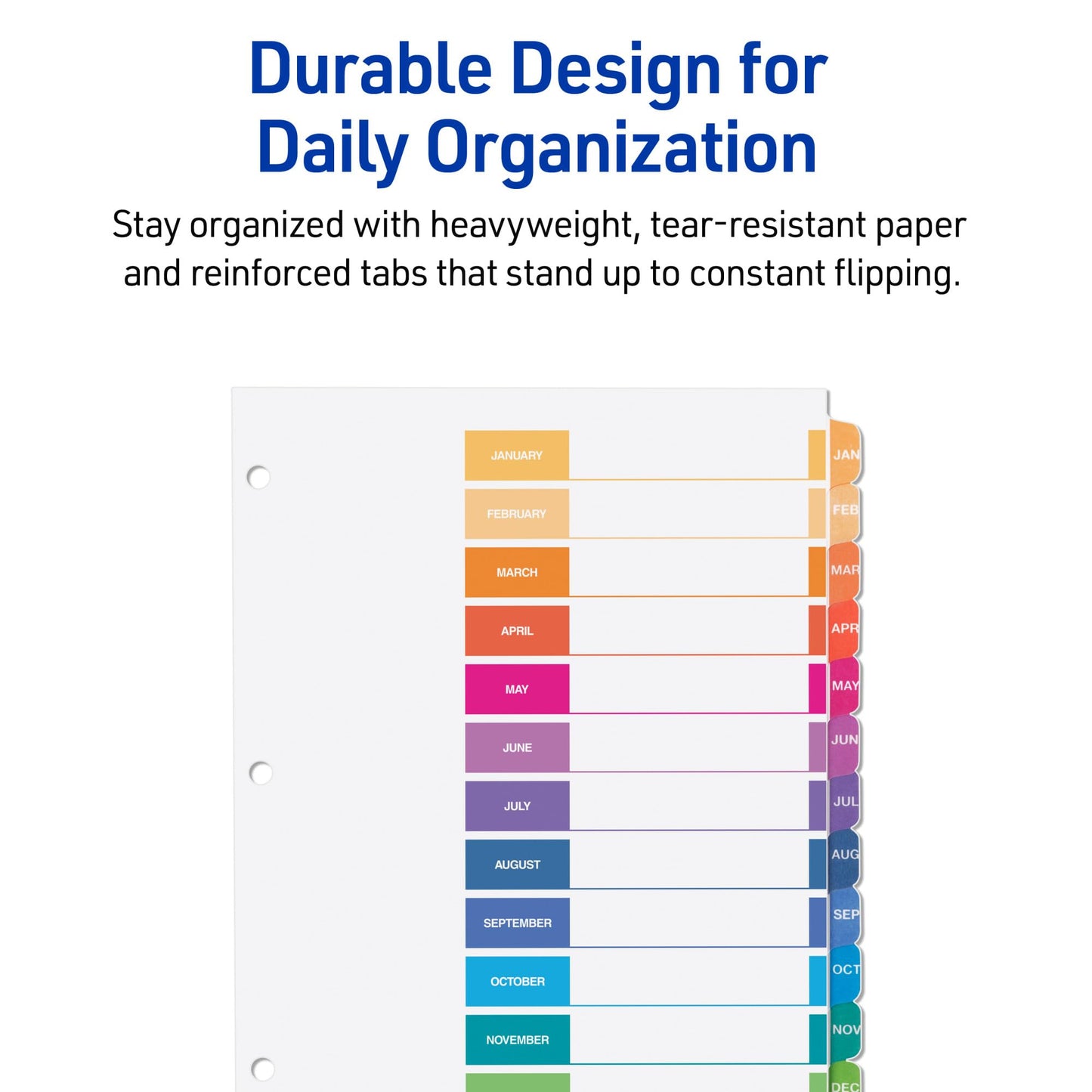 Avery Ready Index Table of Content Monthly Dividers for Laser/Inkjet Printers, Jan-Dec, 12-Tab, Multi-Colour, 6 Set, (11830)