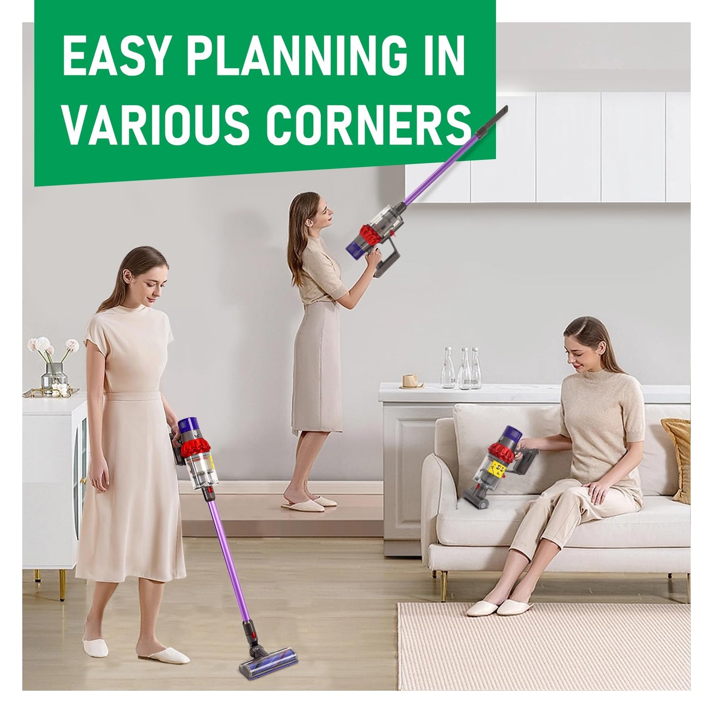 Klypticfit Repalcement Extension Wand – Quick-Release 28.7” Aluminum Tube Compatibale with Dyson V15/V11/V10/V8/V7 – Purple – Effortless Reach for High Ceilings, Furniture & Office Cleaning