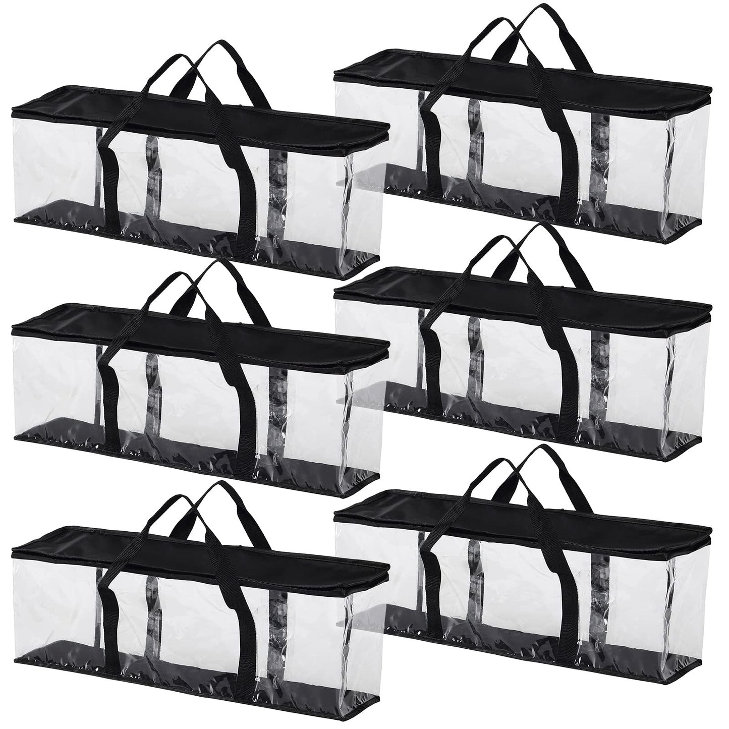 Fasmov 6 Pack DVD Storage Bags, Black, PVC & Polyester, Holds 240 DVDs (40 Each), Water Resistant, Easy Access, Reusable, 22" x 8.375" x 6.25" (L x W x H), Indoor Use, Media Storage