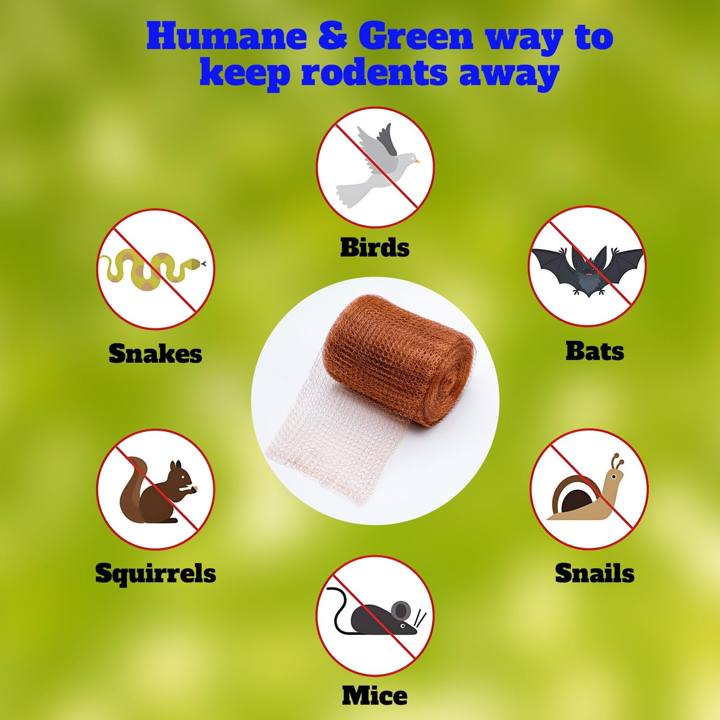 Wondfamiker Pure-copper Mesh Roll-pest Control-fabric - Knitted Fill Stuff Gap Blocker Barbecue Grill Clean Plant Seedlings Protector (100FT/30M)