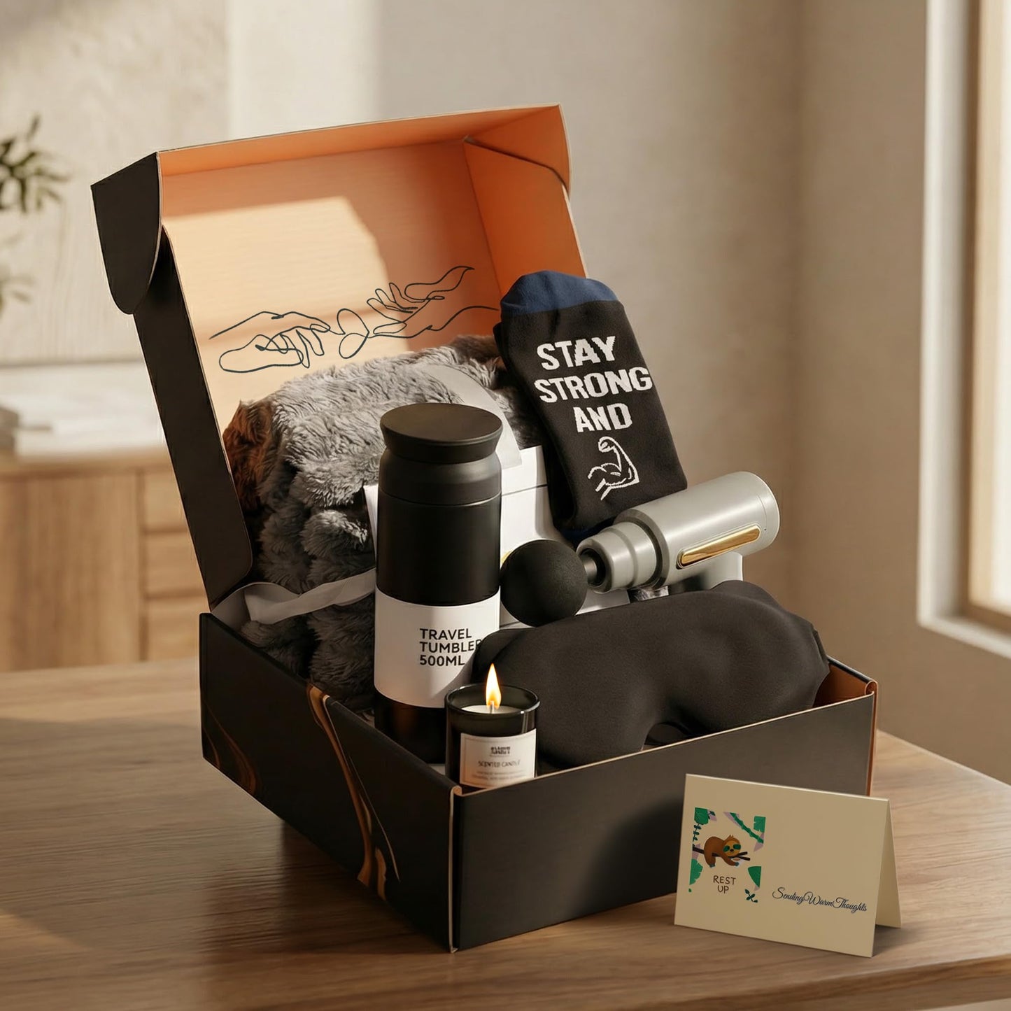 Get Well Soon Gifts for Men, Get Well Soon Gift Basket Men, Care Package for Man with Massage Gun, After Surgery, Cancer Gifts, Sympathy Gift Basket, Feel Better, Sick Friend, Recovery, Dad, Husband