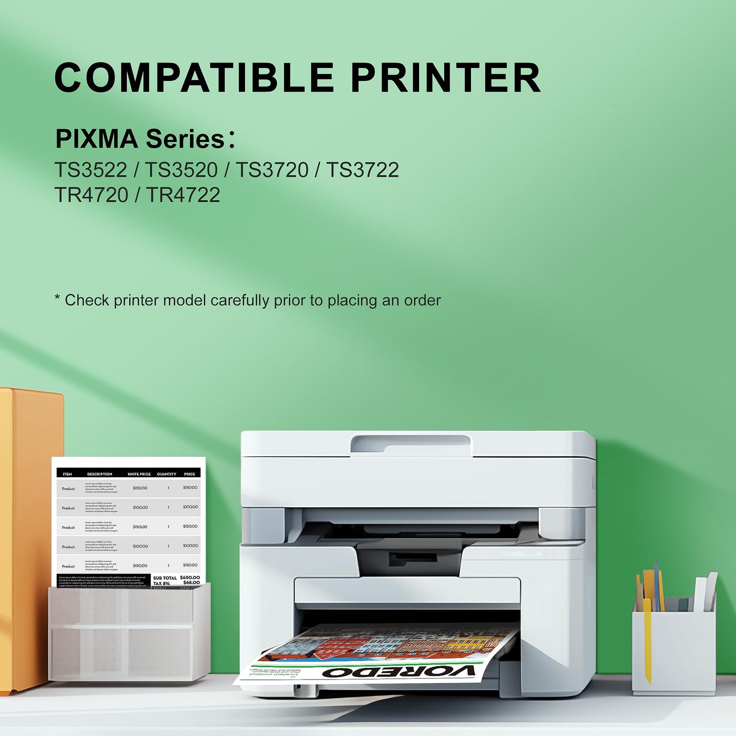 275 276 XL for 275 and 276 Ink Cartridges for Ink 275 276 PG-275XL CL-276XL PG275 CL276 Encre for Printer Ink 275 276 XL TR4720 TS3720 TS3522 TS3520 TS3722 TR4723 TR4722 Printer (1 Pack)