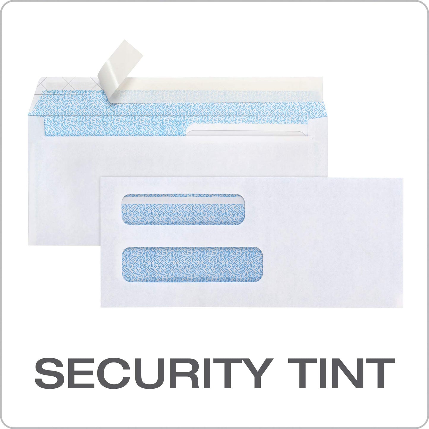Columbian Envelopes, #8 5/8 Security, Double Window, SimplySafe Tamper-Evident, Release & Seal Self-Seal, White, 3-5/8" x 8-5/8", Security-Tinted Interior, 500 Per Box
