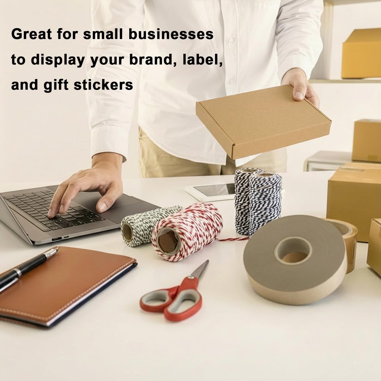 MEBRUDY 7x5x1 Inches Shipping Boxes Pack of 100, Brown