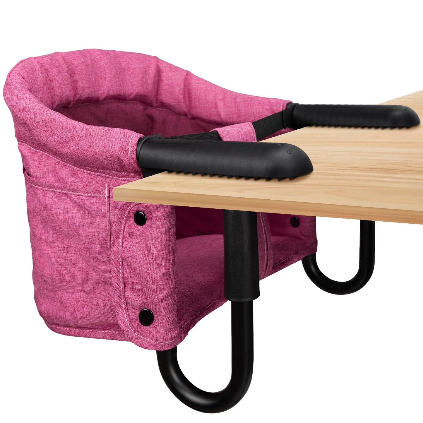 lulunemo Hook On High Chair, Portable & Foldable, Suitable for Family & Travel, Baby 6-36 Months, Rose Red