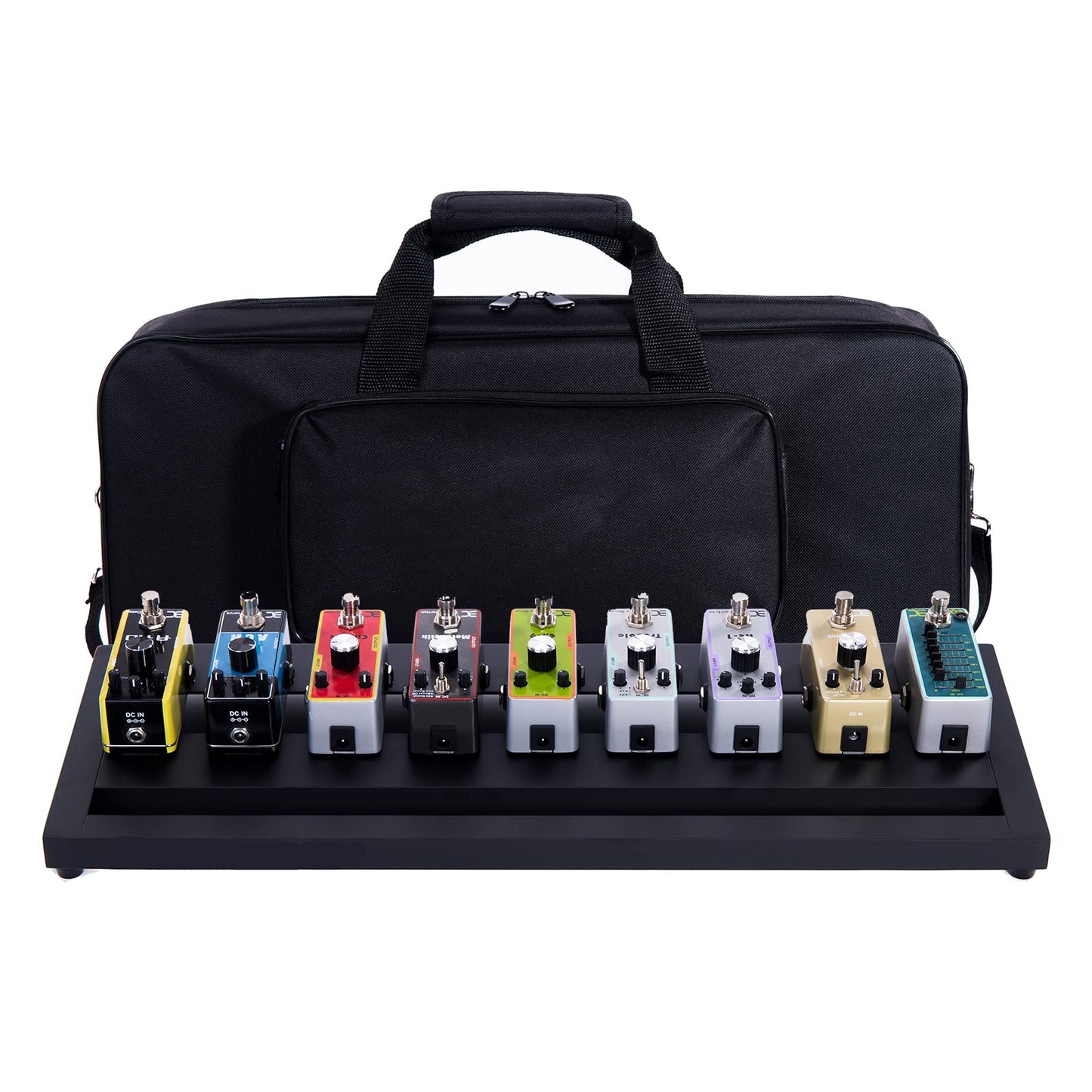 Ex Portable Aluminum Guitar effects Pedalboard With Waterproof Soft Bag, ENO Ex Guitar Effects Pedals Accessories (21" Medium Pedalboard with Bag)