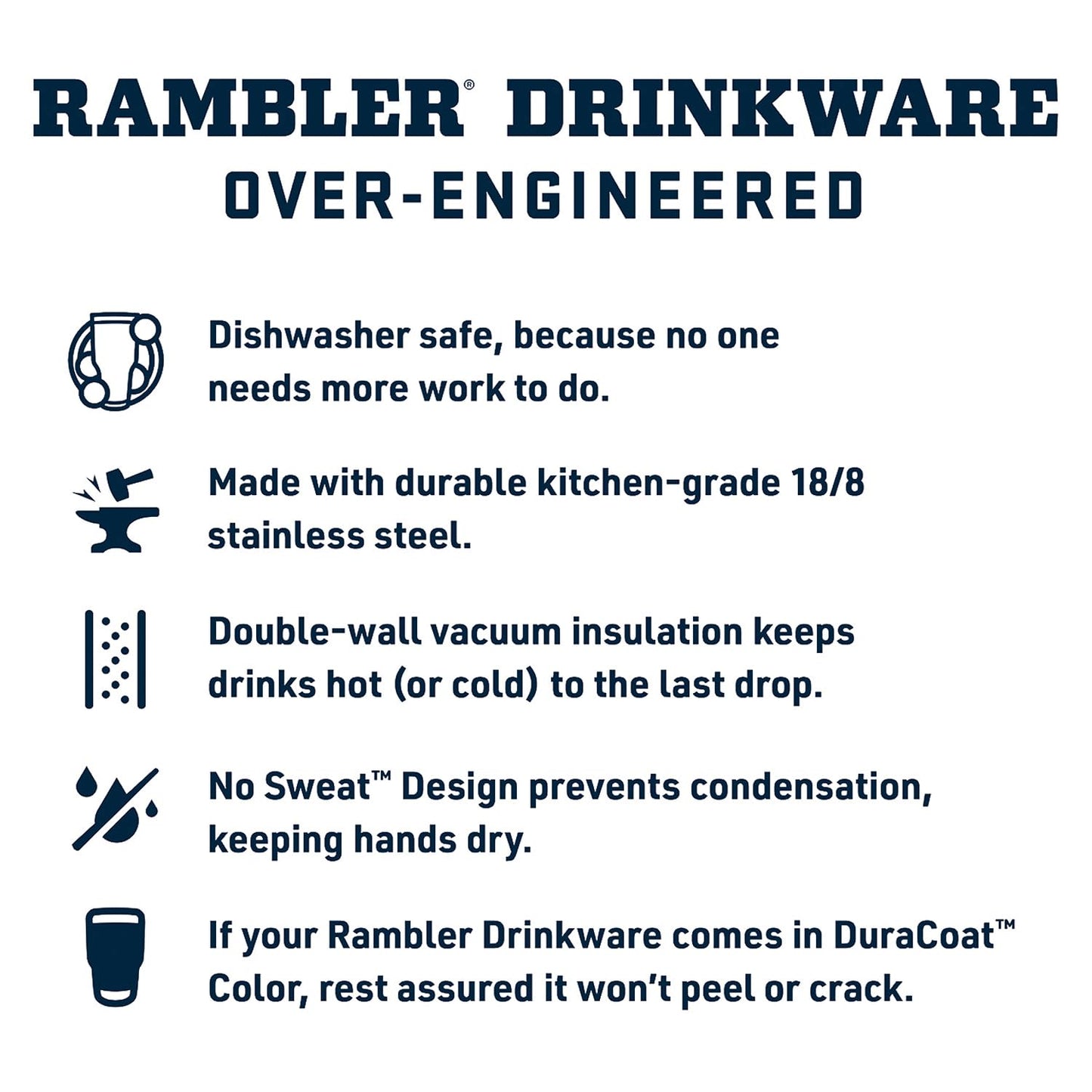 YETI Rambler 10 oz Ceramic Lined Stackable Mug, Vacuum Insulated, Stainless Steel with MagSlider Lid, Navy